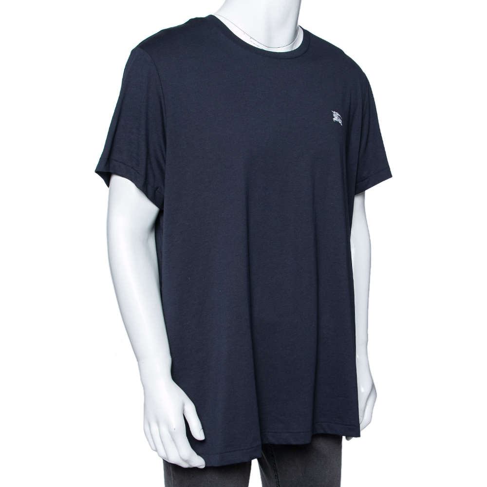 

Burberry Navy Blue Cotton Crew Neck Top