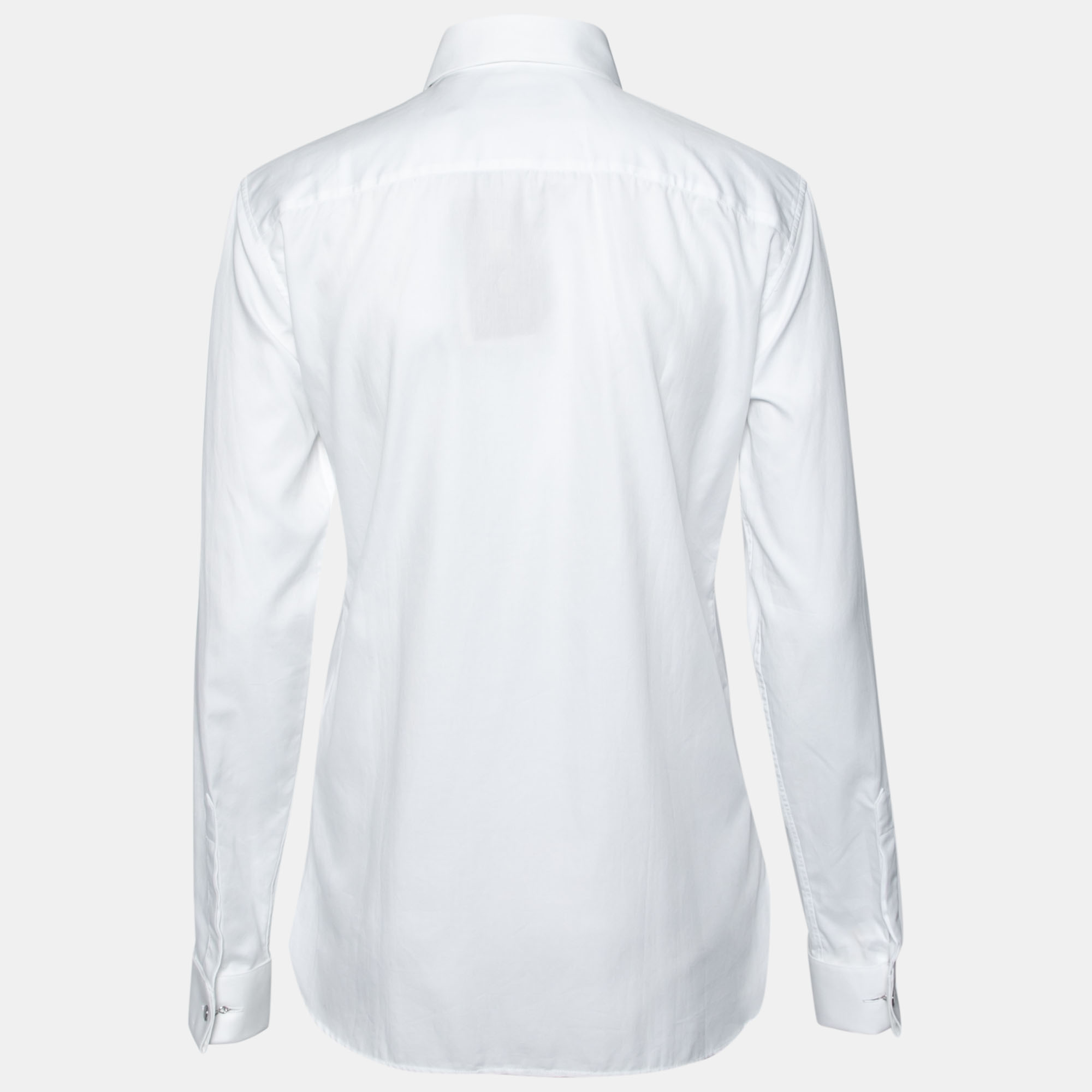 

Burberry White Cotton Slim Fit Long Sleeve Shirt