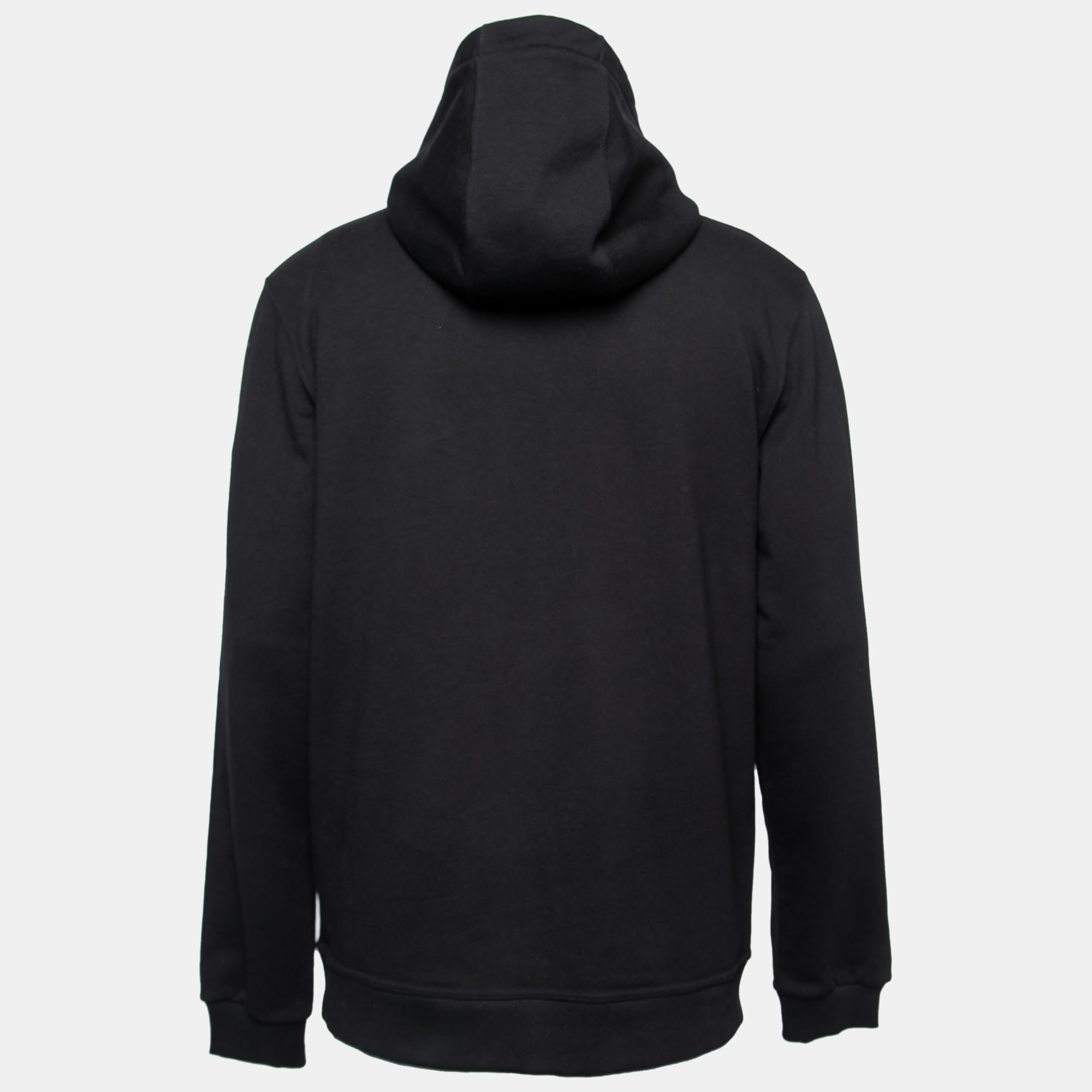 

Burberry Black Cotton Log Motif Detailed Long Sleeve Hoodie