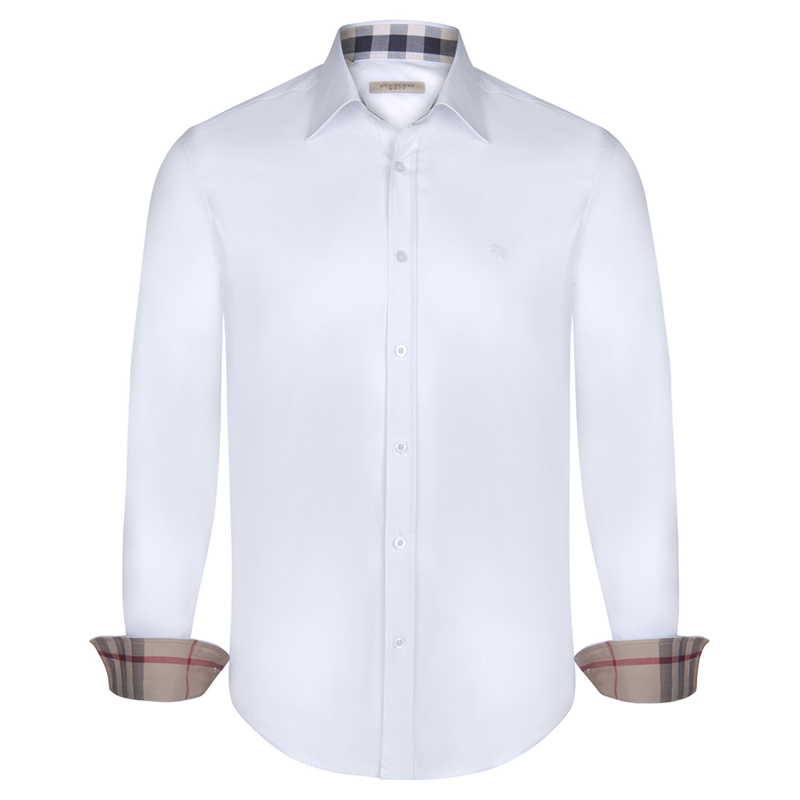 Burberry Brit Pale Blue Novacheck Detail Cotton Shirt XL
