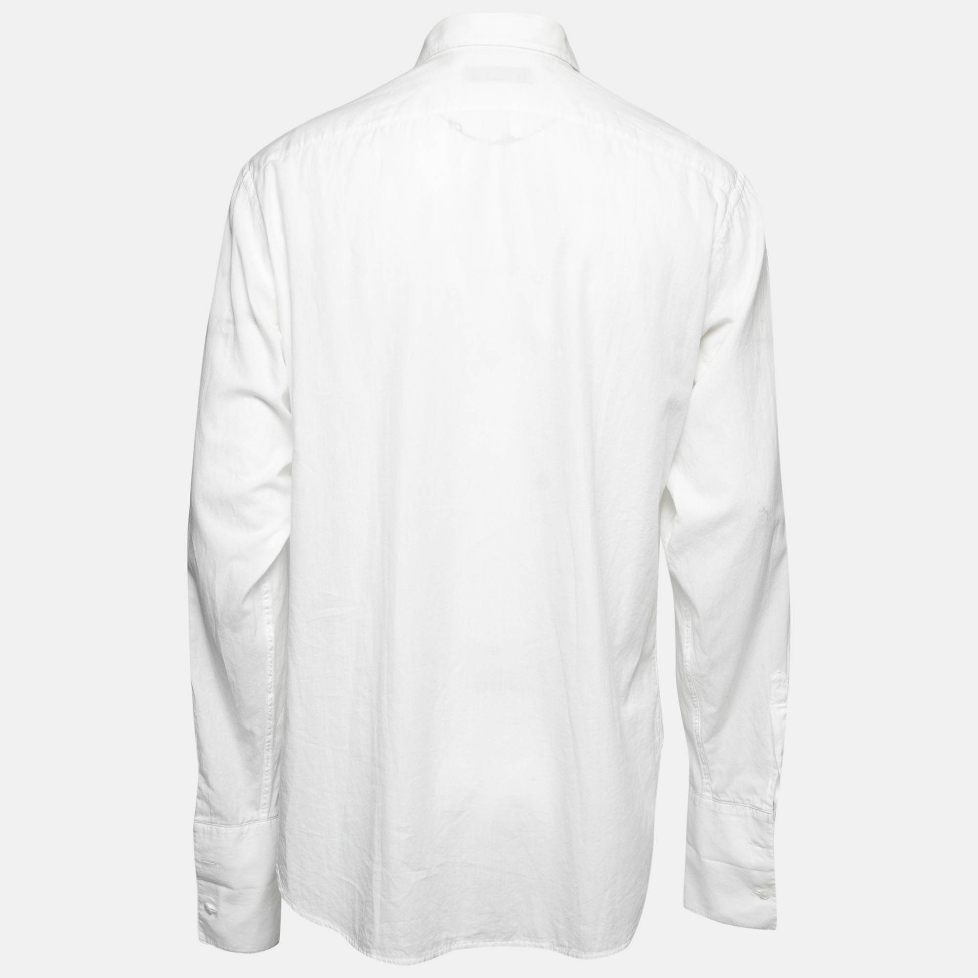 

Burberry White Cotton Pleated Front Shirt