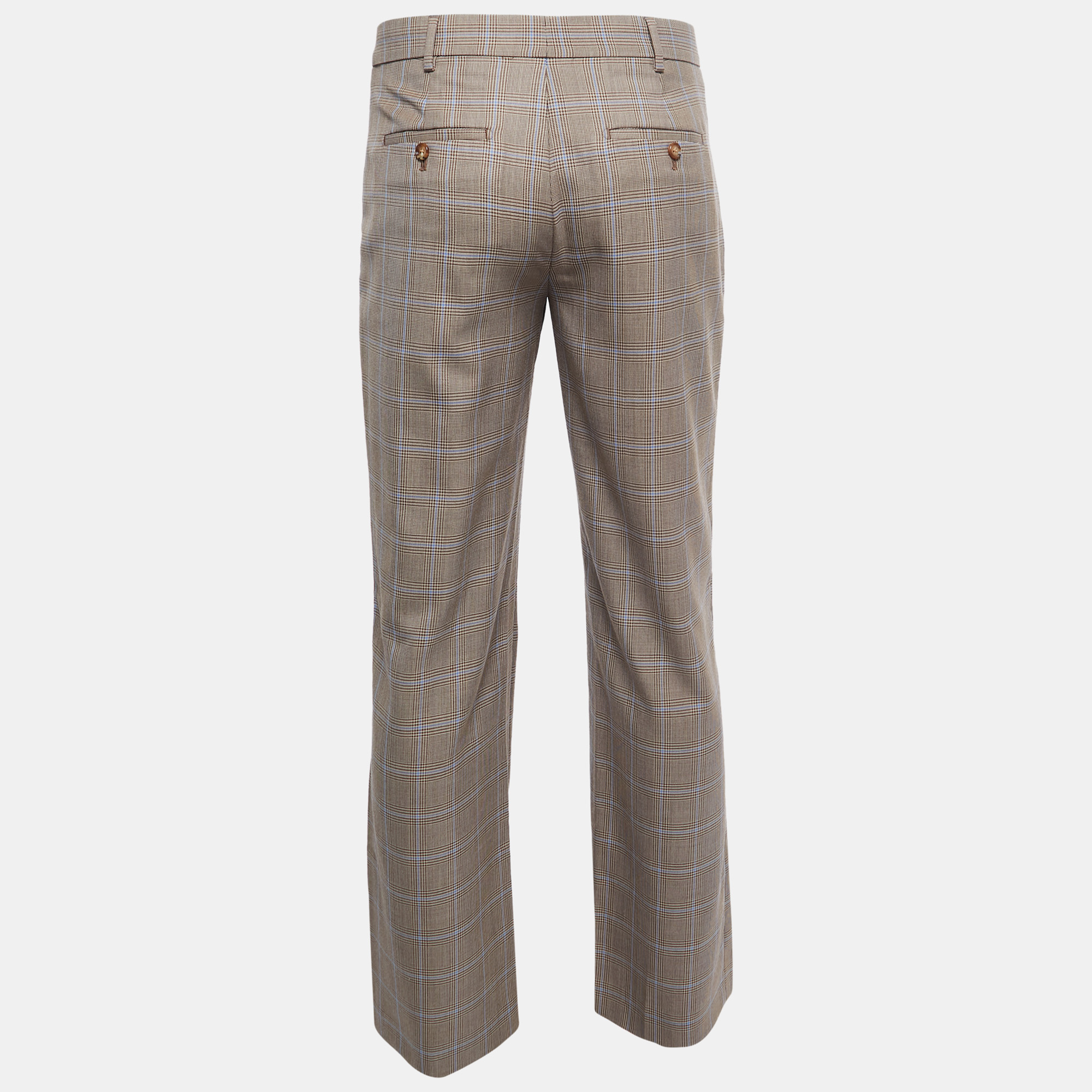 

Burberry Brown Checked Wool Tailored Trousers