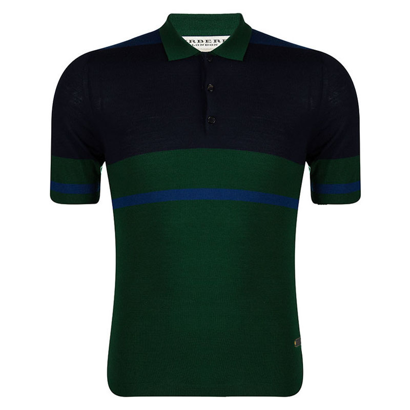 Pre Owned Burberry London Colorblock Wool Polo T-Shirt S