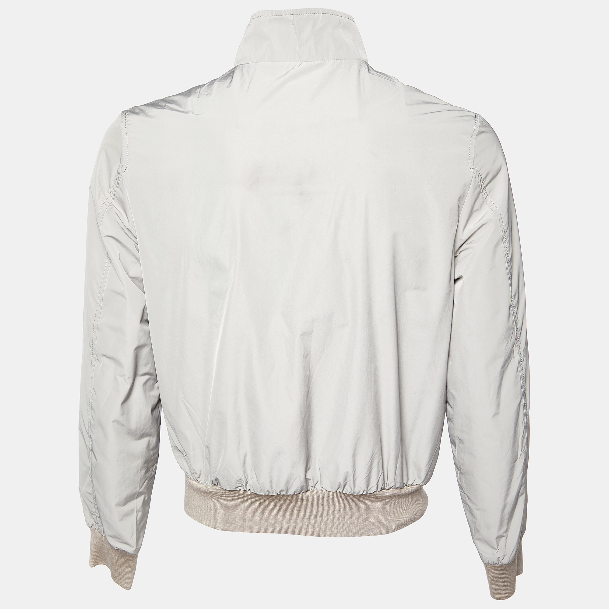 

Burberry Beige Bradford Zip Up Bomber Jacket