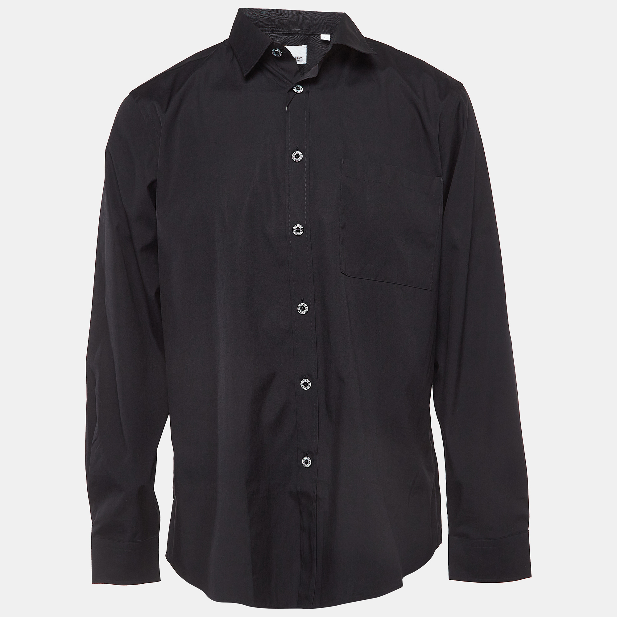 

Burberry Black Cotton Long Sleeve Button Front Shirt