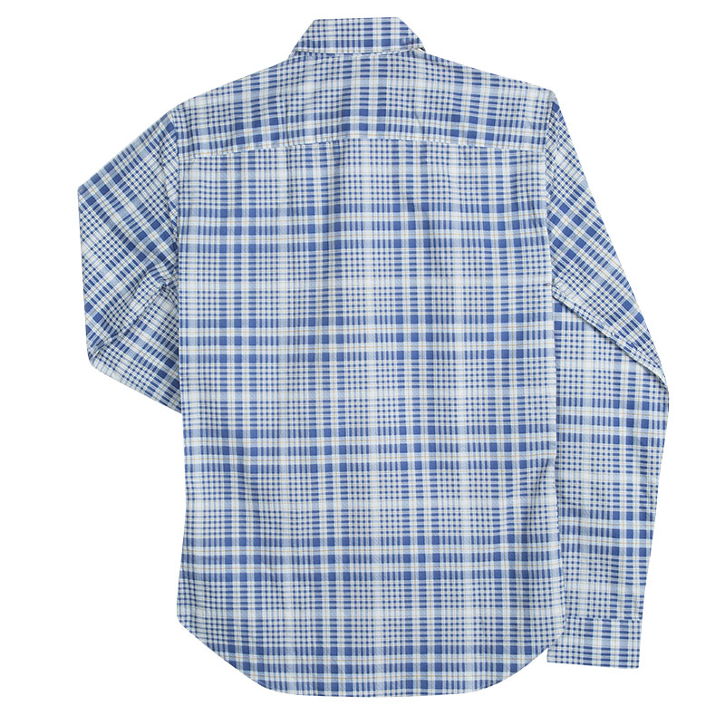 

Burberry London Blue Plaid Checked Cotton Long Sleeve Shirt