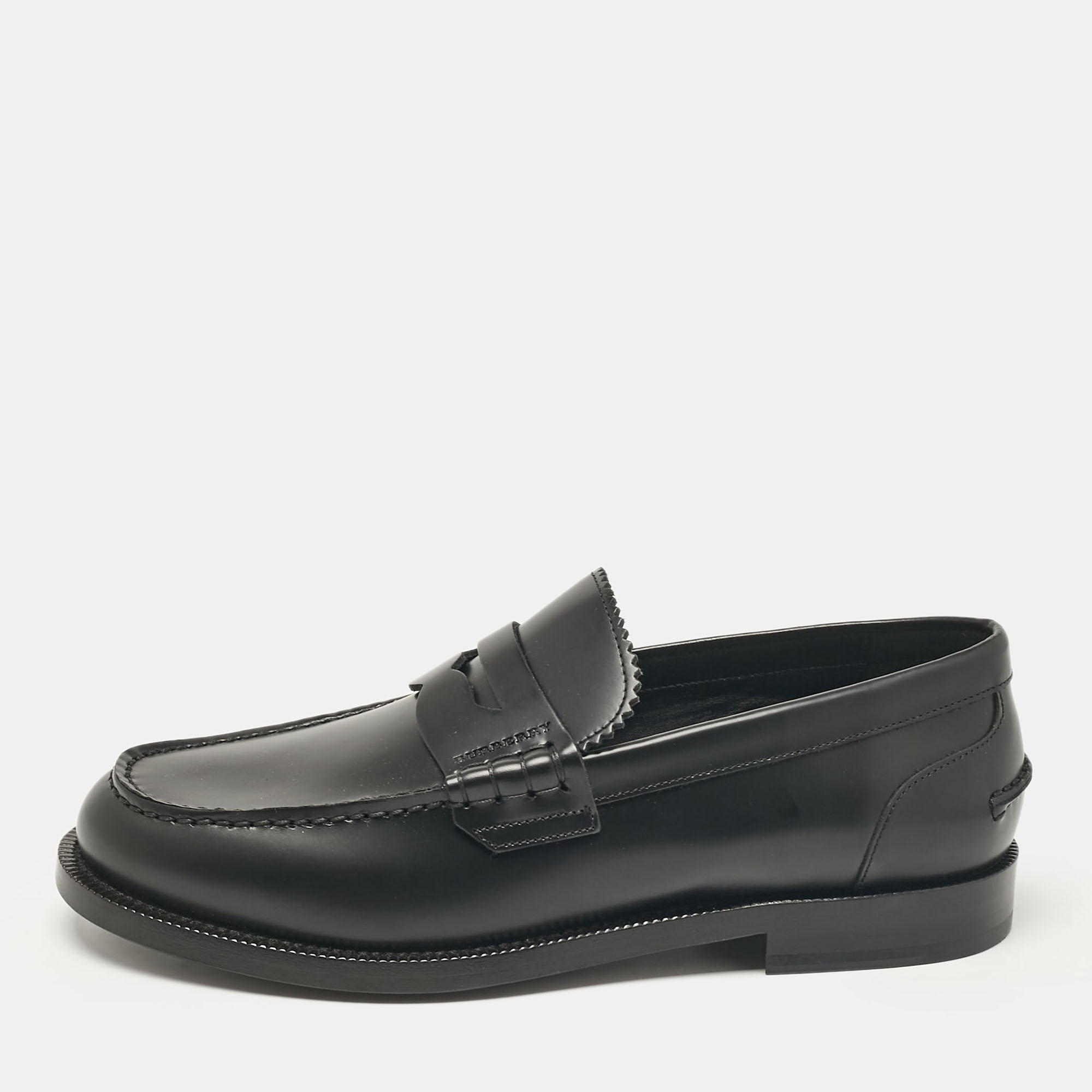 

Burberry Black Leather Bedmont Loafers Size