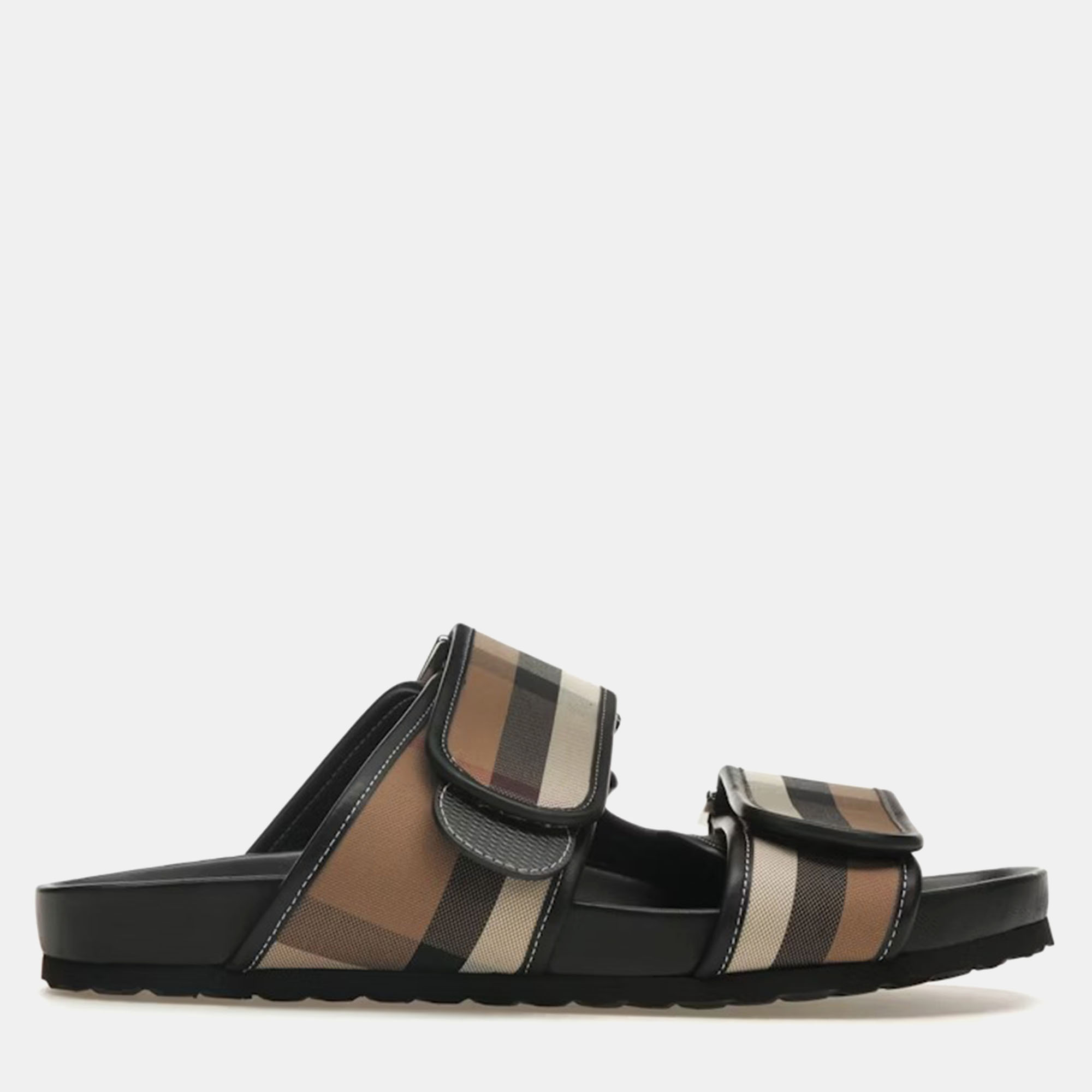 

Burberry Birch Brown/Black Check Sandals Size EU