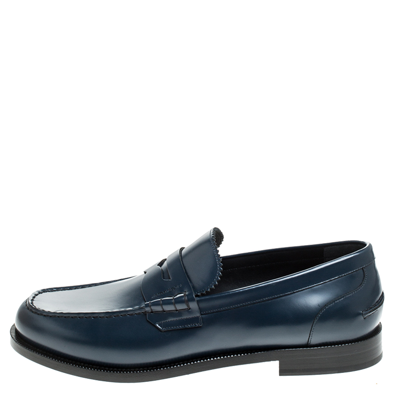 

Burbery Dark Blue Leather Bedmont Loafers Size