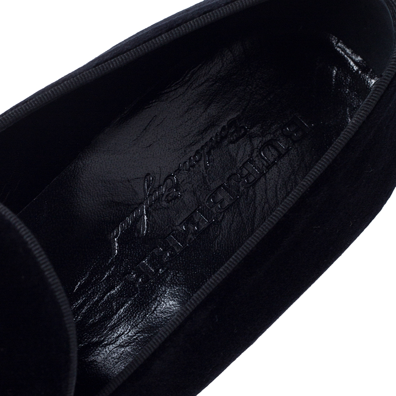 Burberry Black Velvet Tassel Loafers Size 45.5