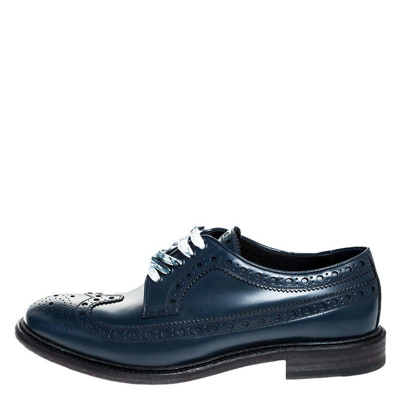 

Burberry Blue Brogues Leather Alexton Lace Up Derby Size