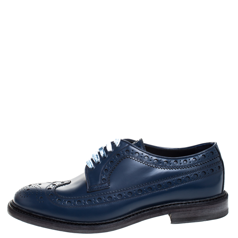 

Burberry Blue Brogues Leather Alexton Lace Up Derby Size