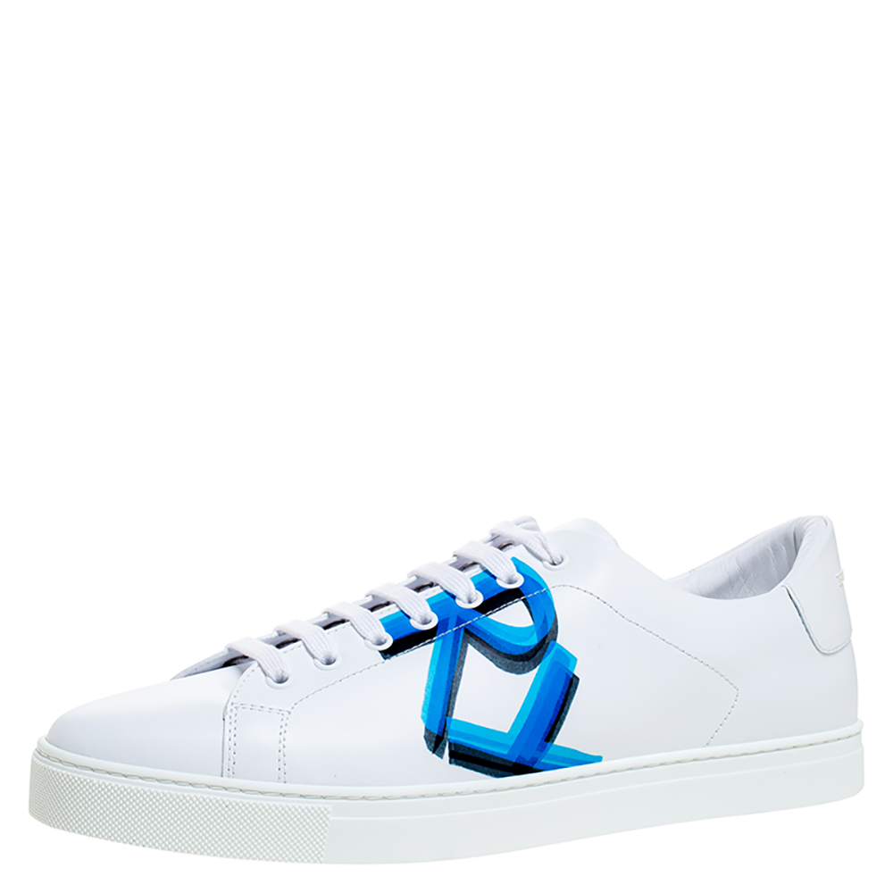 burberry logo print leather sneakers