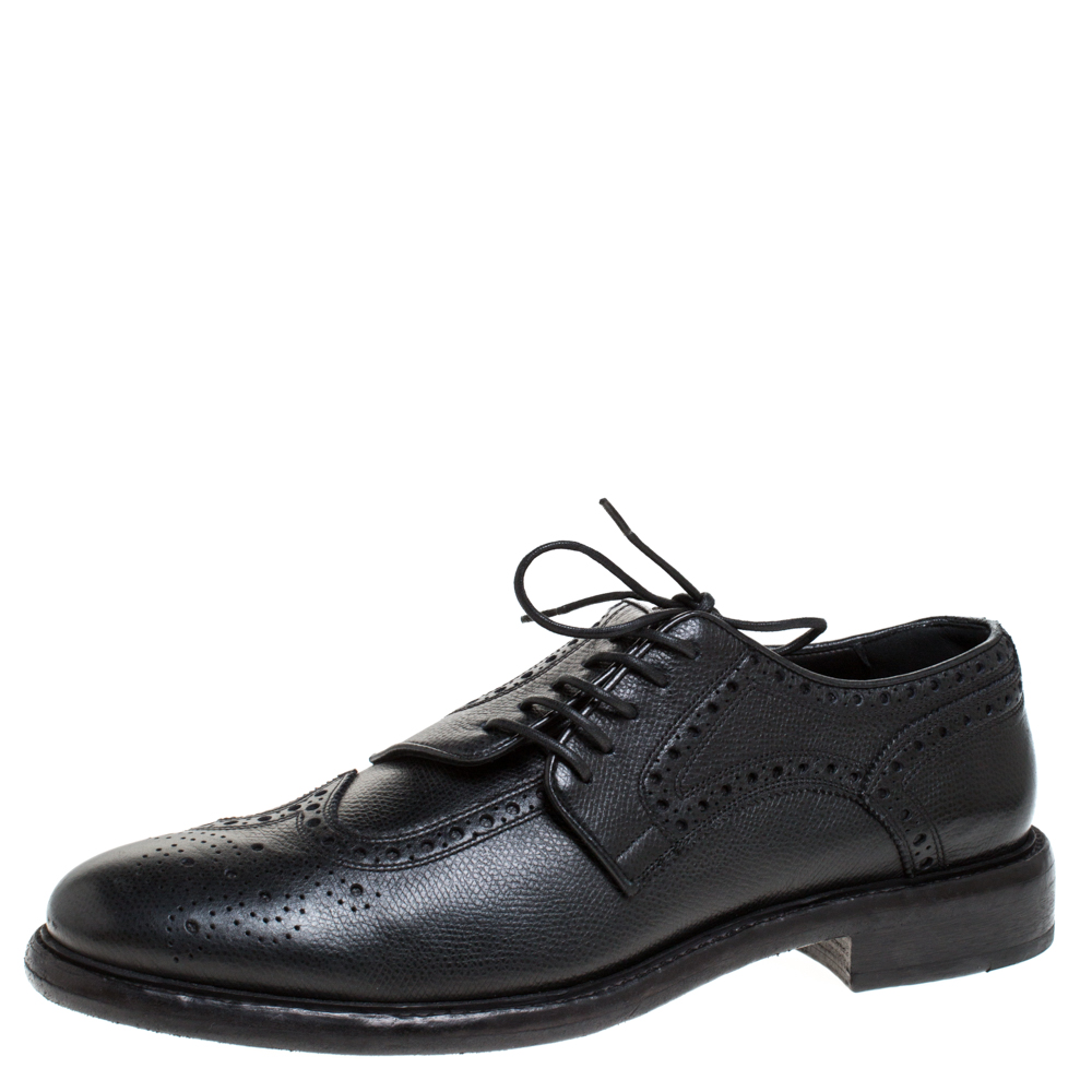 Click to view more detailed imagery on our partner's website Burberry Black Brogue Leather Rayford Derby Size 43
