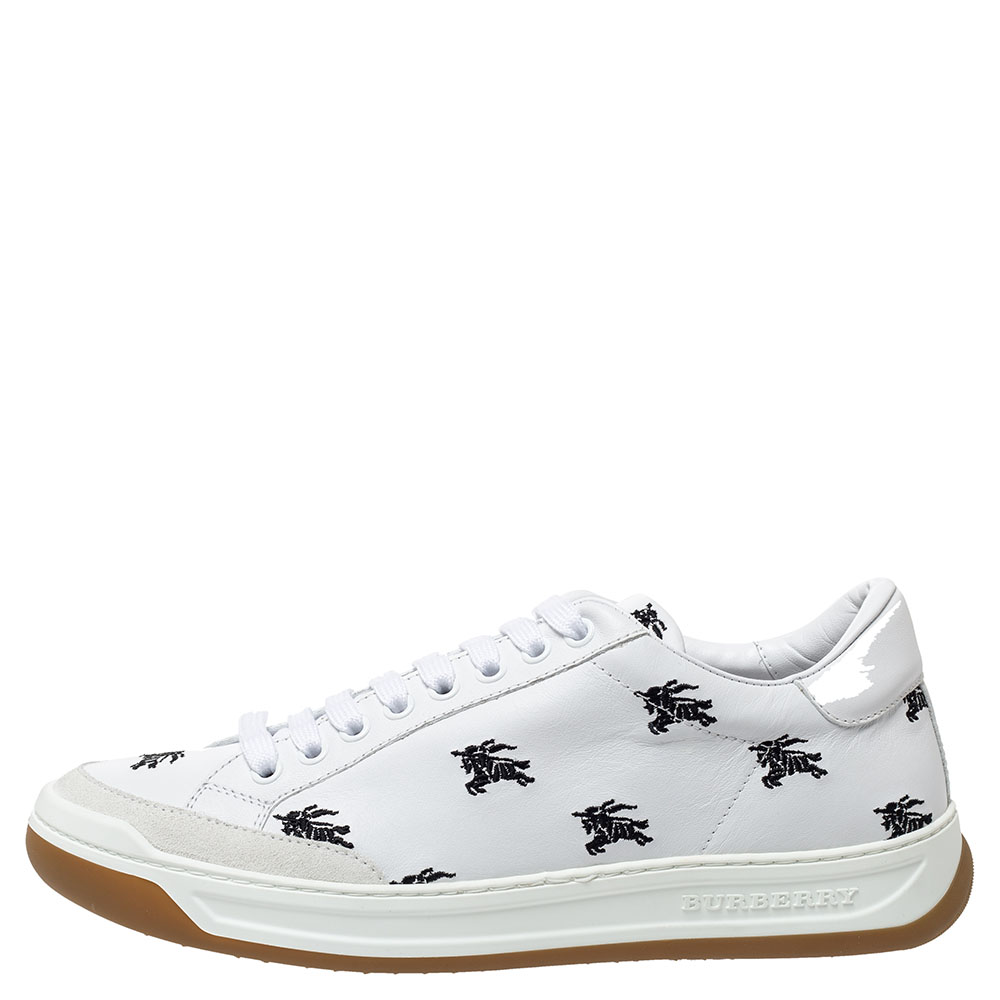 

Burberry White Leather Timsbury Low Top Sneakers Size