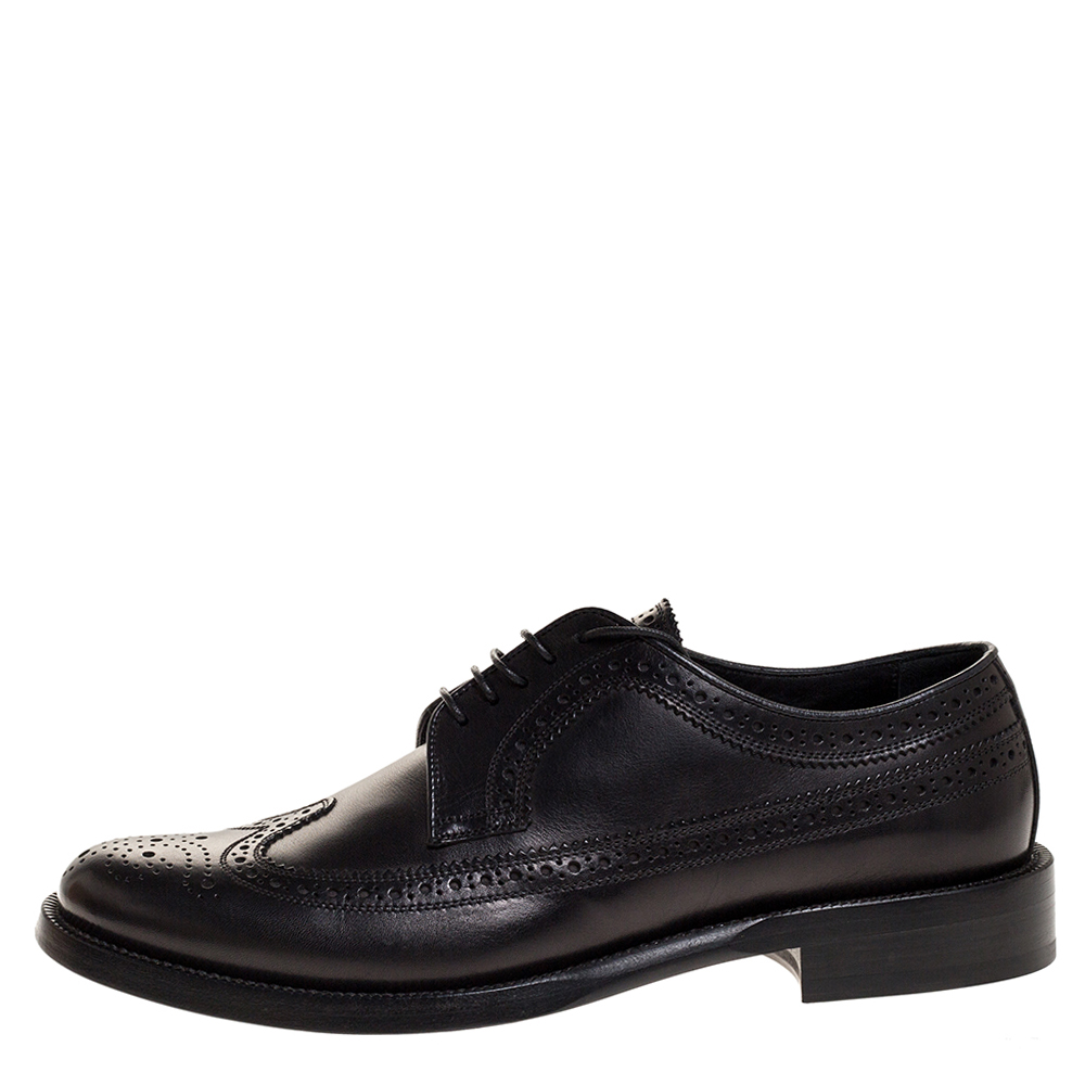 

Burberry Black Brogue Leather Aleighton Lace Up Derby Size