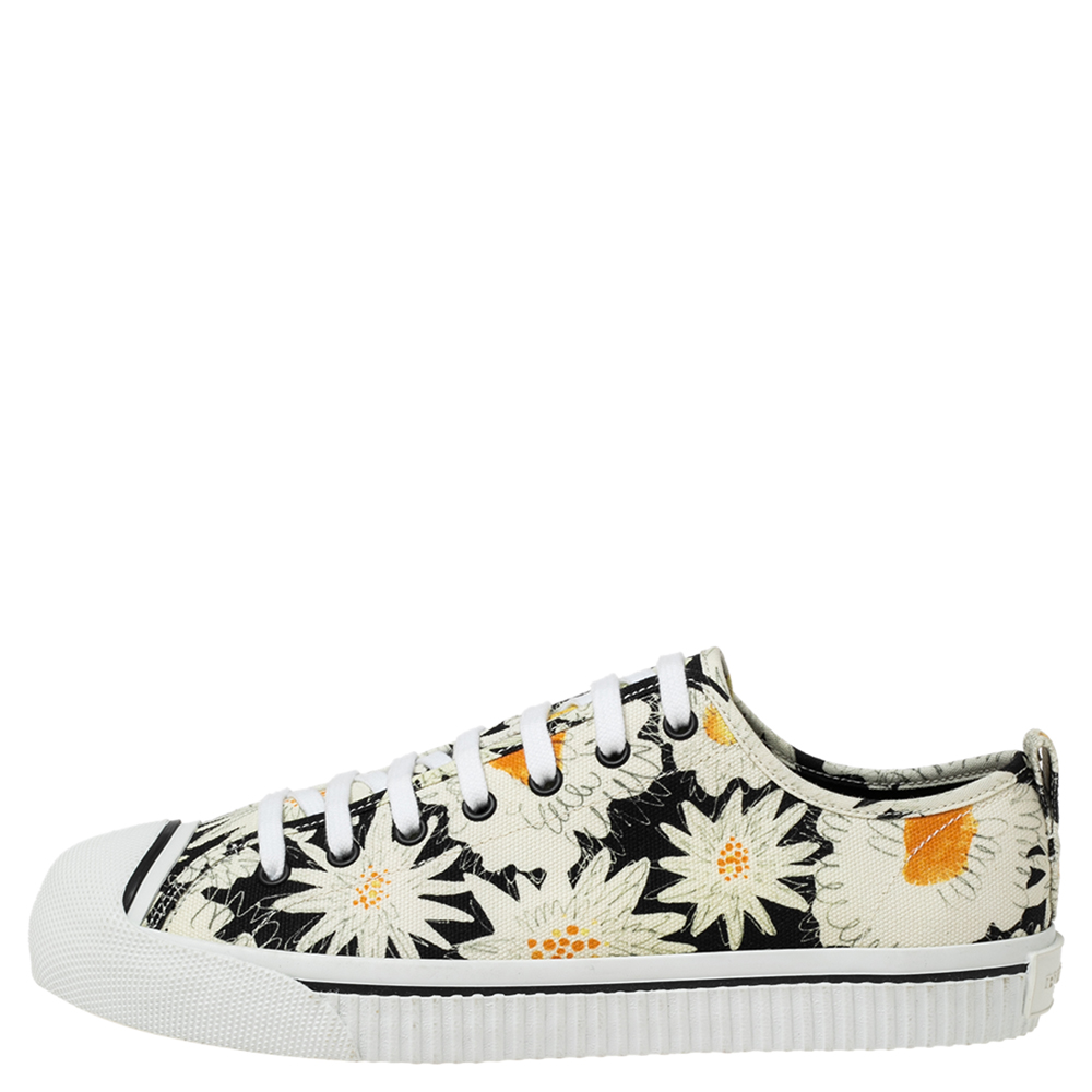 

Burberry Black Floral Print Canvas Kingly Low Top Sneakers Size, Multicolor