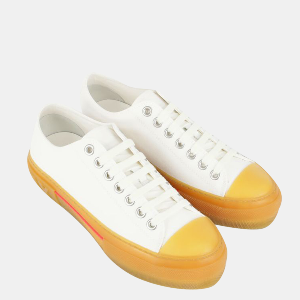 

Burberry White/Beige Logo Sneakers Size EU