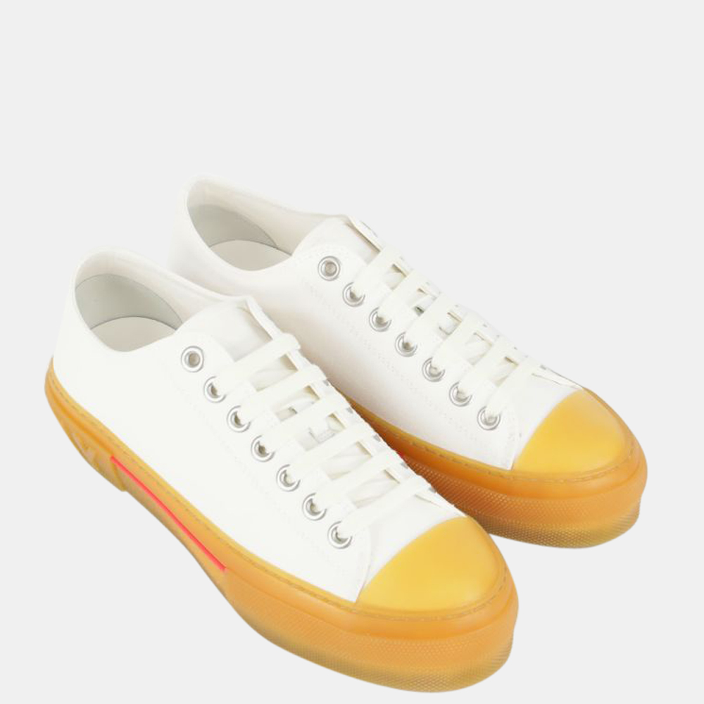 

Burberry White/Brown Low-top Logo Sneakers Size EU