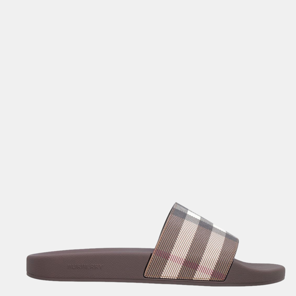 

Burberry Brown Check-print slides Size EU