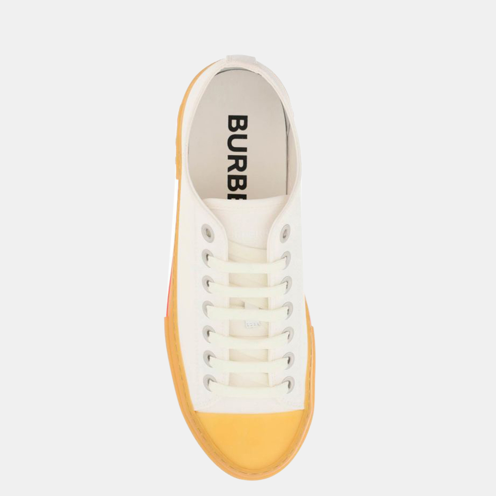 

Burberry White/Beige Canvas Sneakers EU
