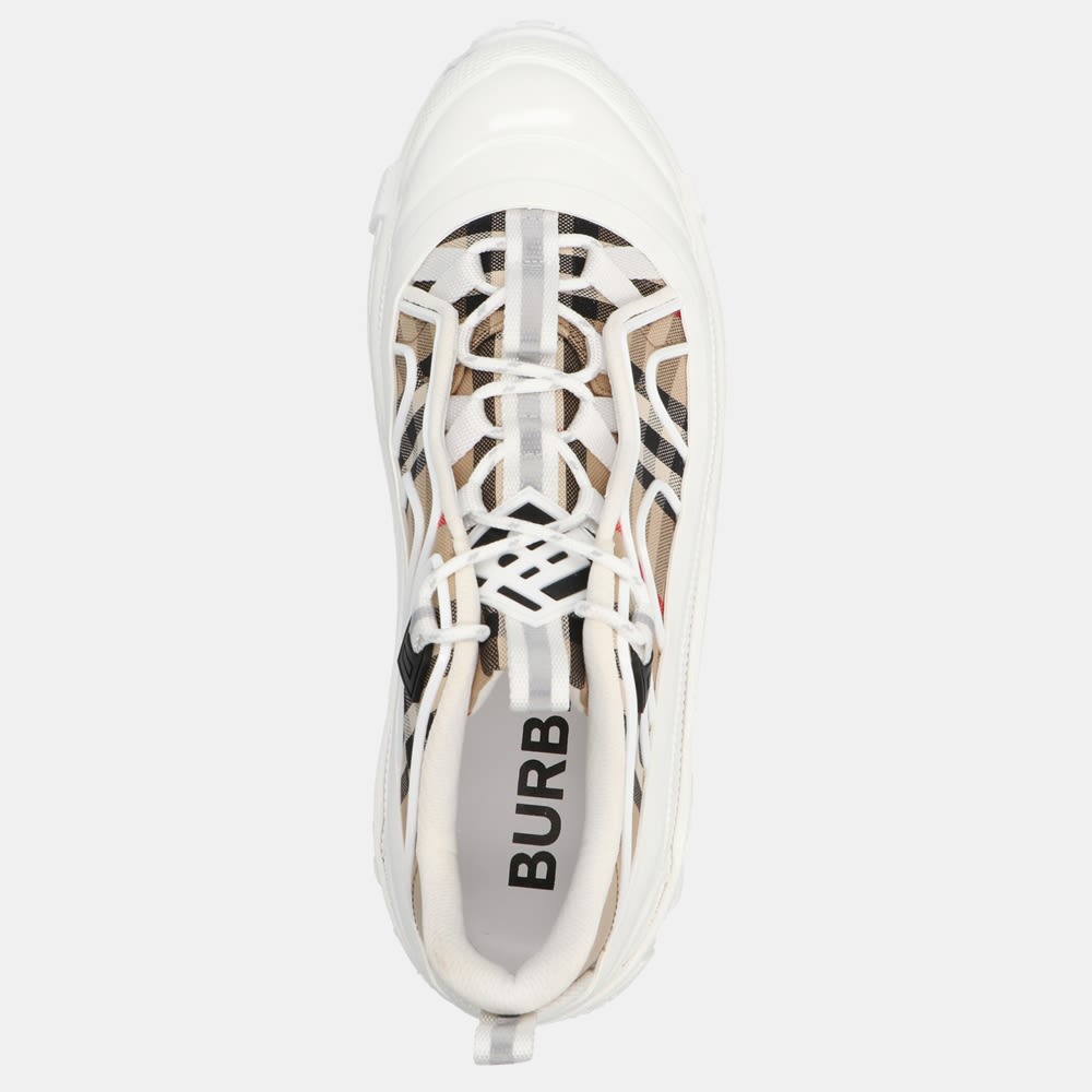 

Burberry Beige/White Leather and Check Canvas Arthur Sneaker Size EU, Multicolor