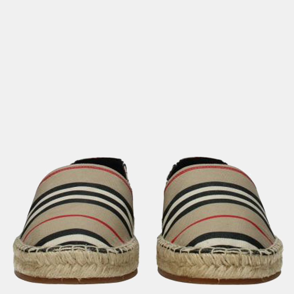 

Burberry Beige Fabric Striped Espadrilles Size US 8