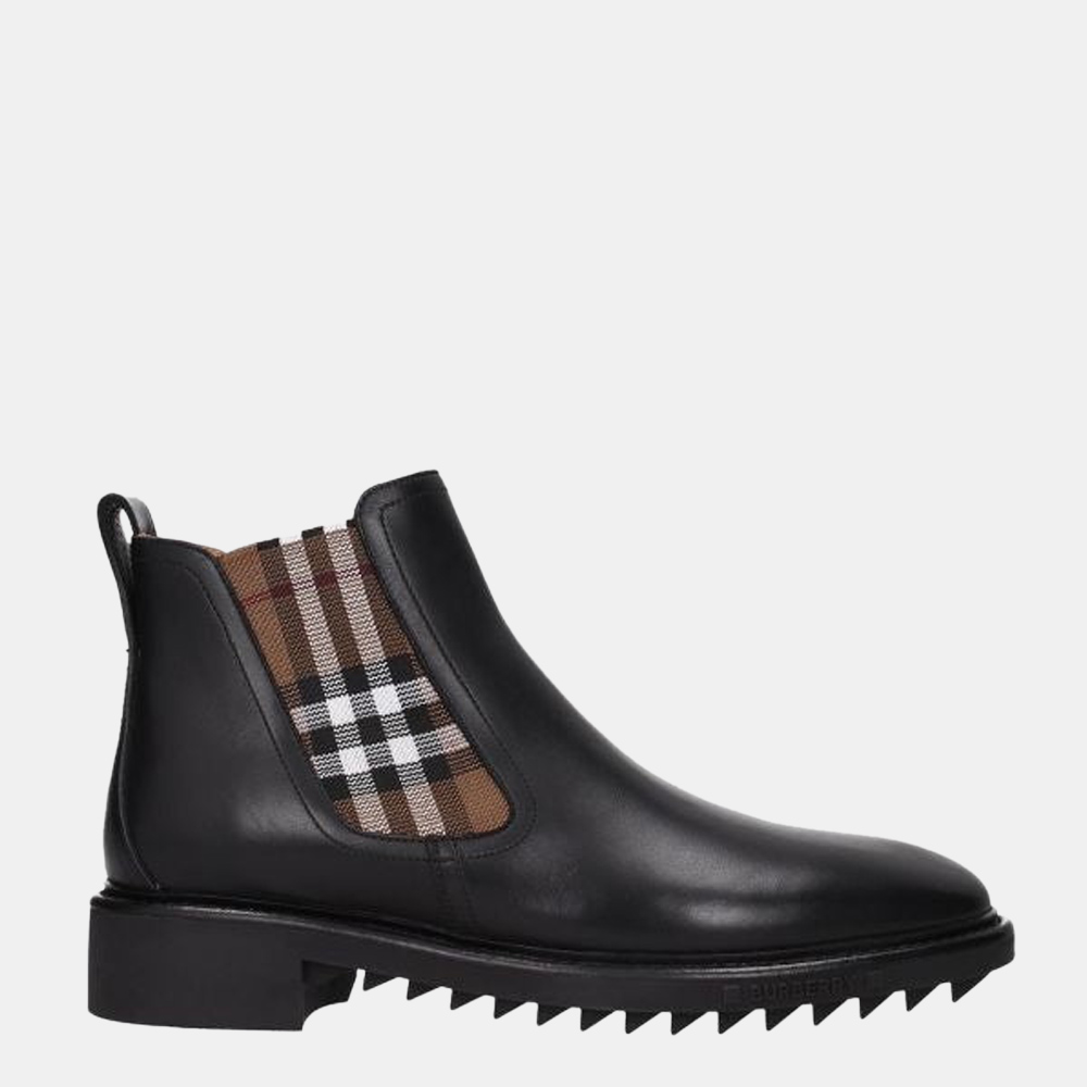 

Burberry Black/Brown Leather Ankle Boots Size US 8 EU