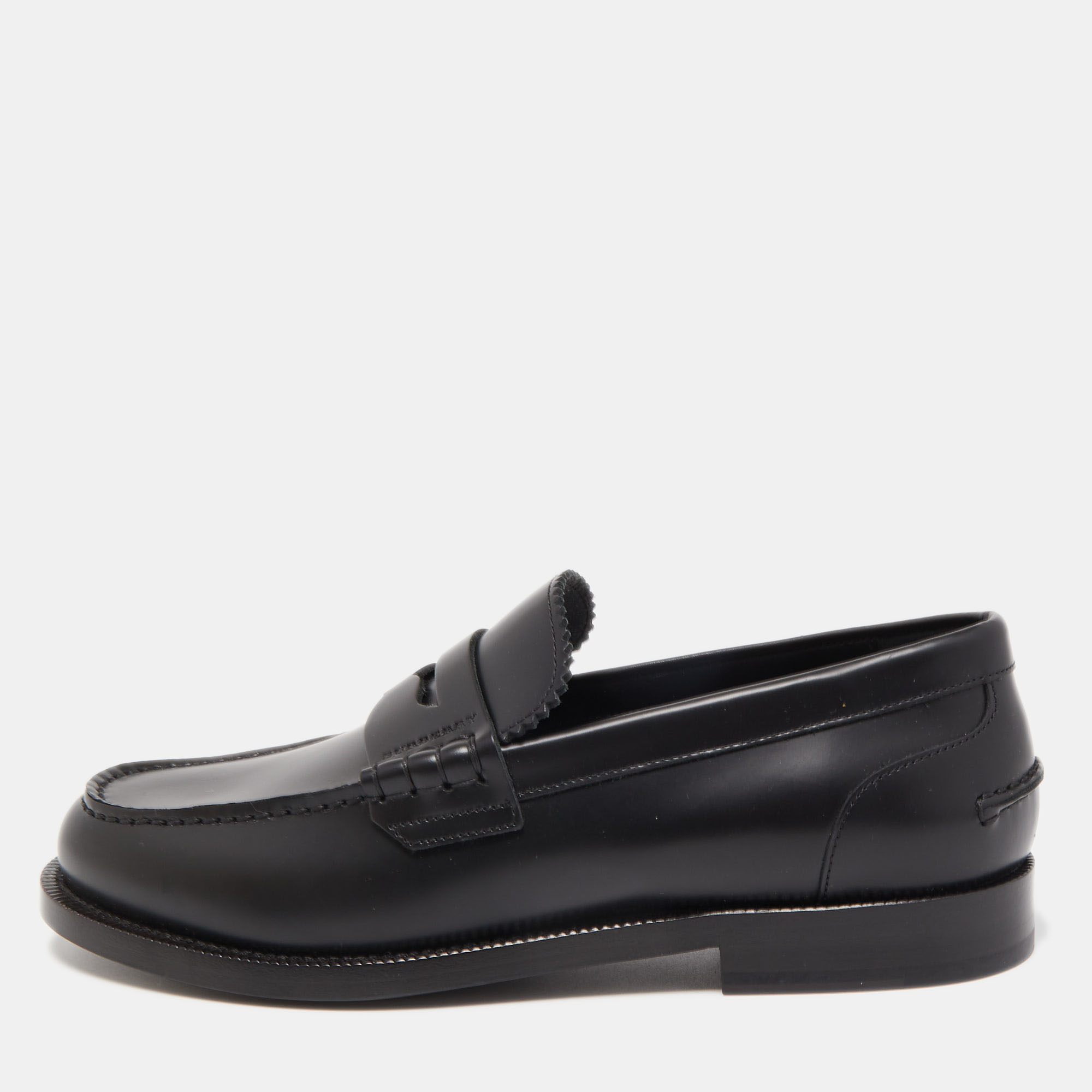 

Burberry Black Leather Bedmont Penny Loafers Size
