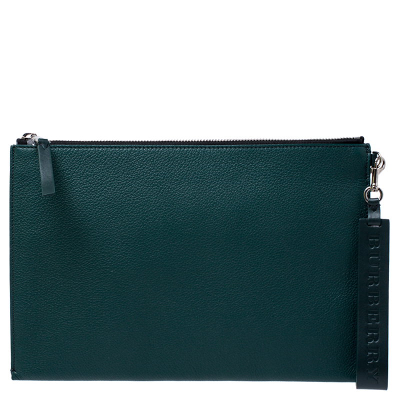 Burberry Green Leather Document Holder