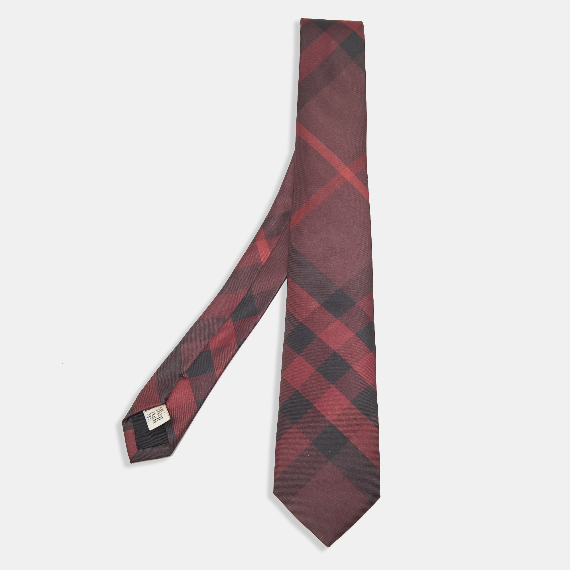 

Burberry Burgundy House Checked Silk Slim Tie