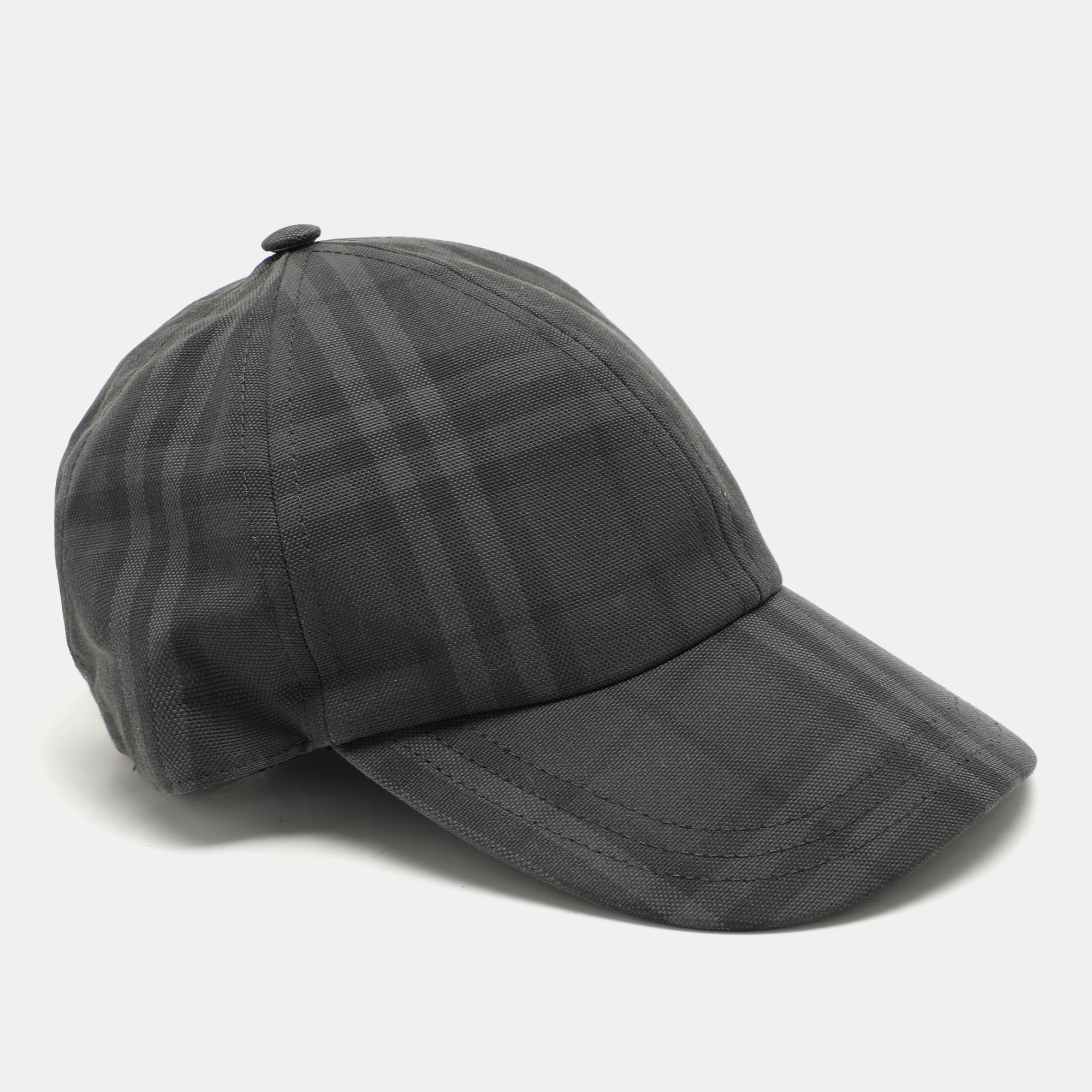 

Burberry Grey Smoked Check Canvas Baseball Cap