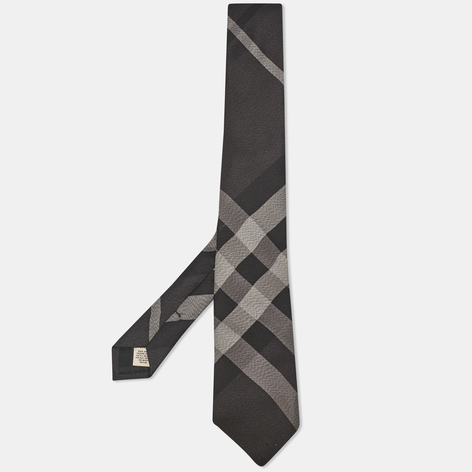 

Burberry Grey Nova Check Silk Tie