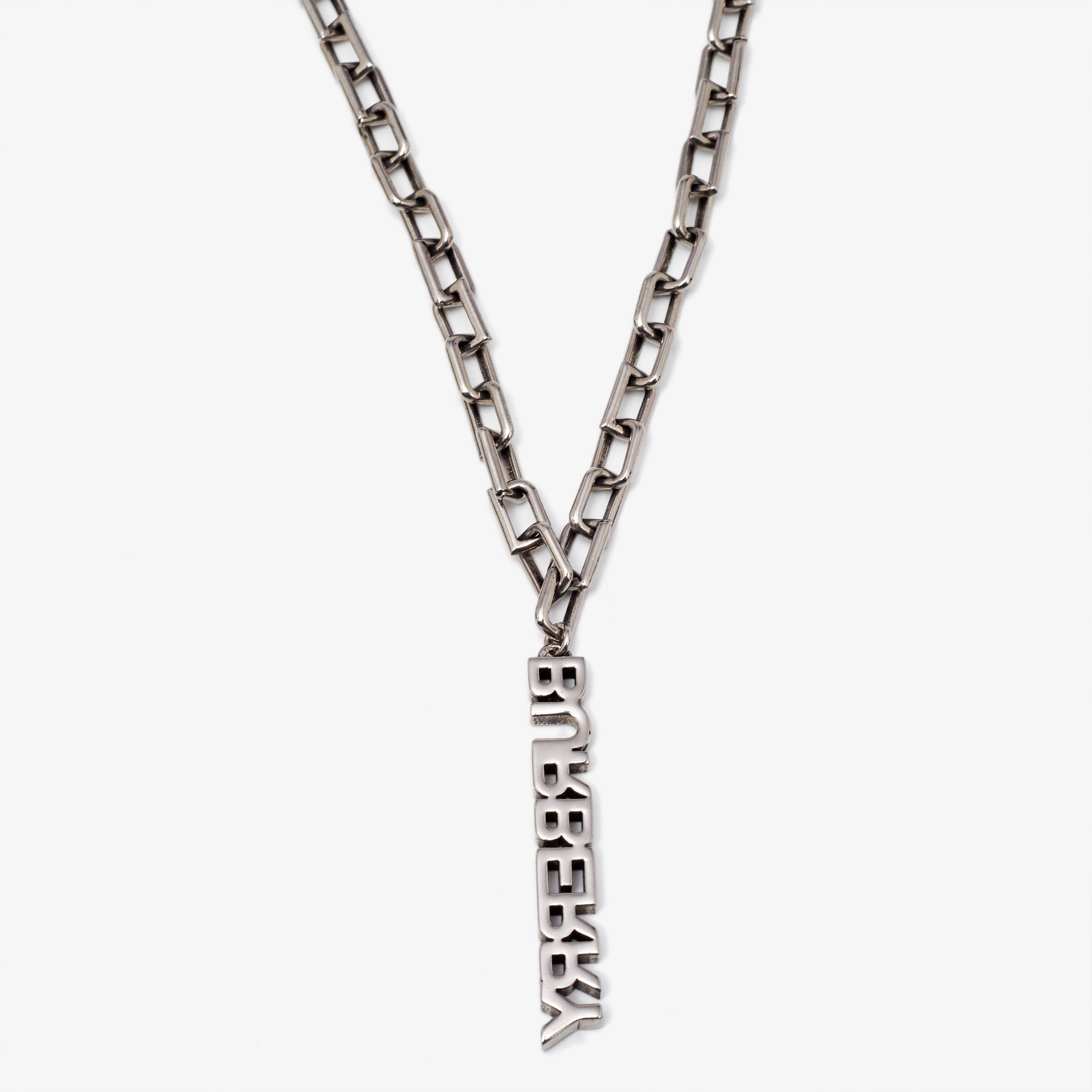 

Burberry Logo Detail Silver Tone Necklace