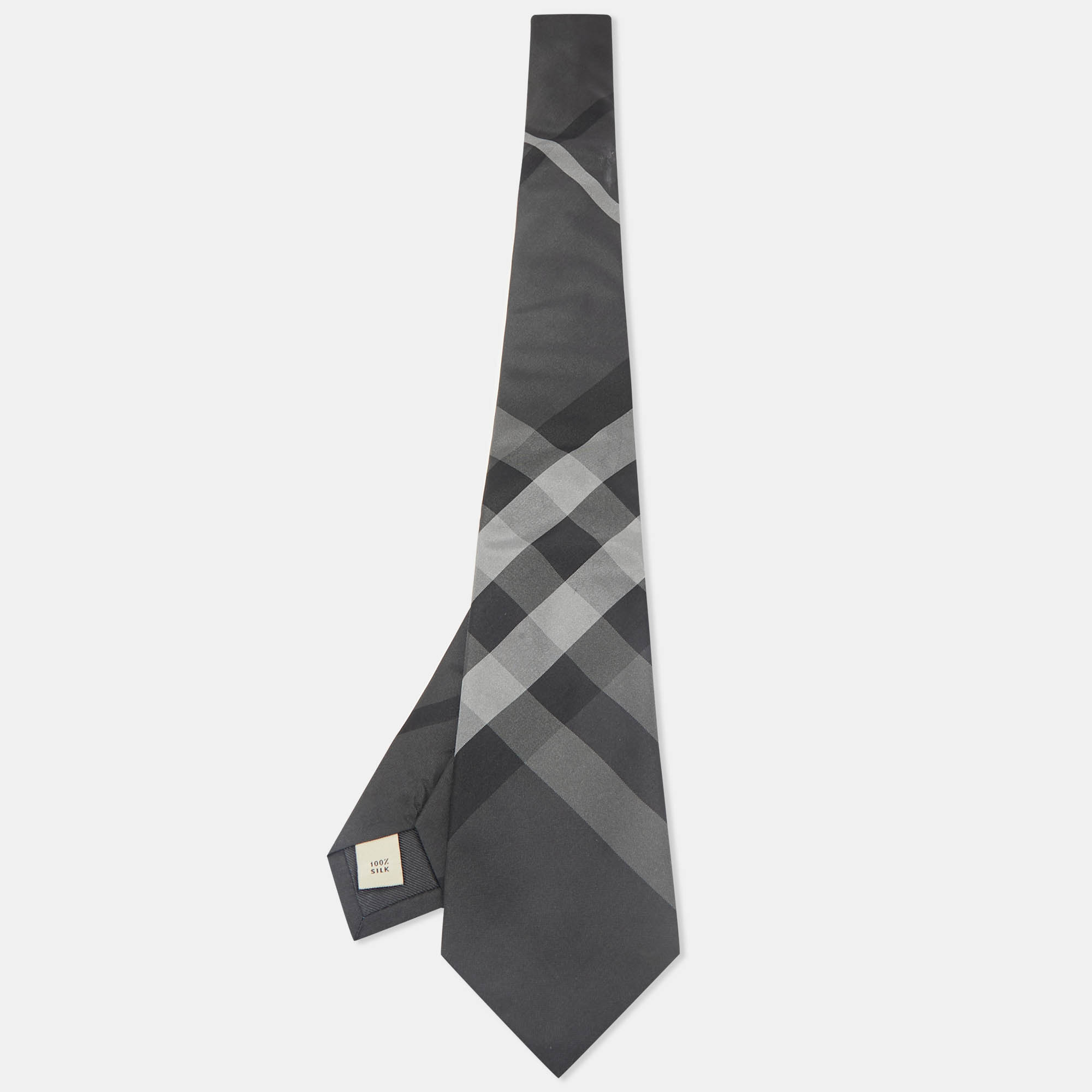 

Burberry Grey Novacheck Silk Tie