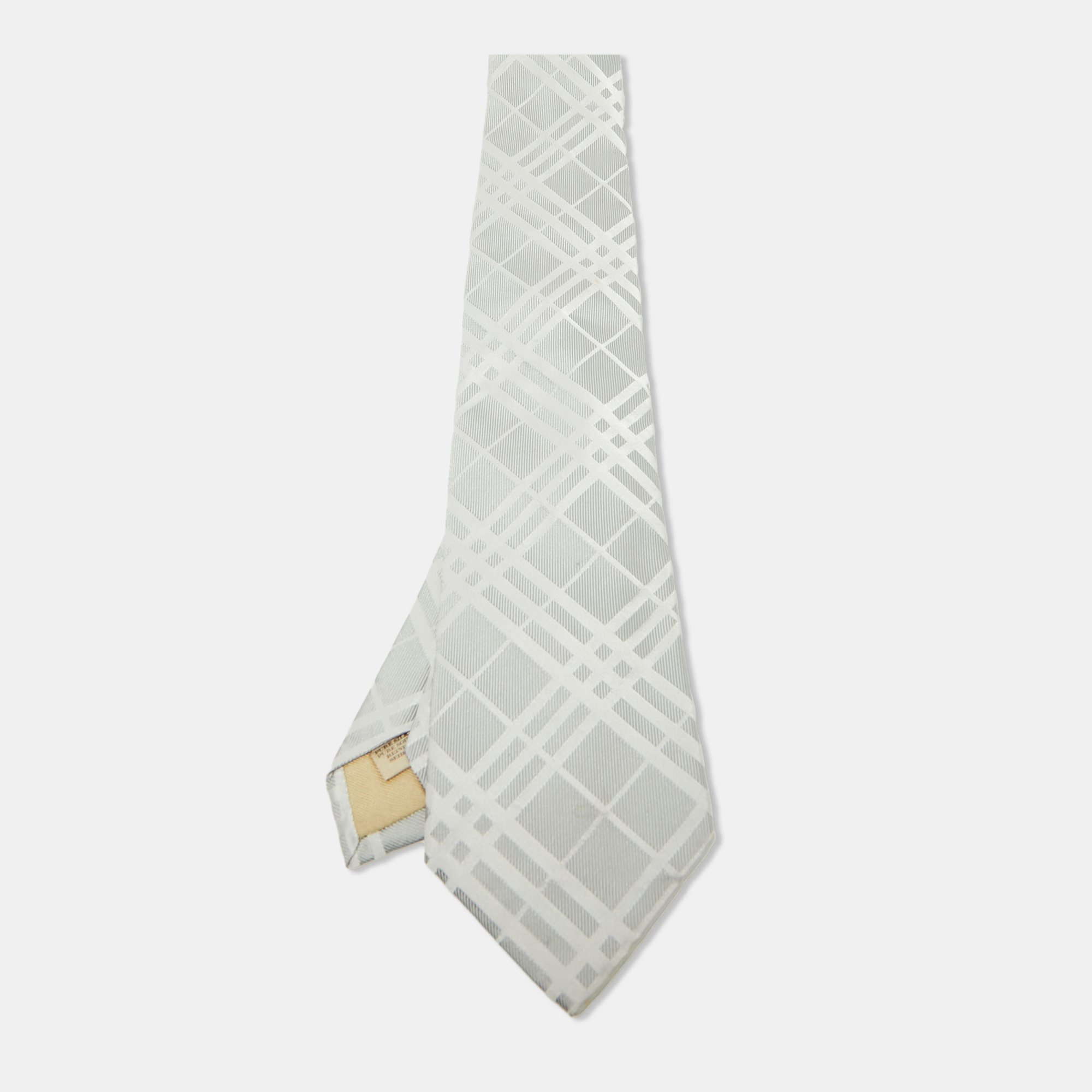 

Burberry Grey Checked Silk Tie