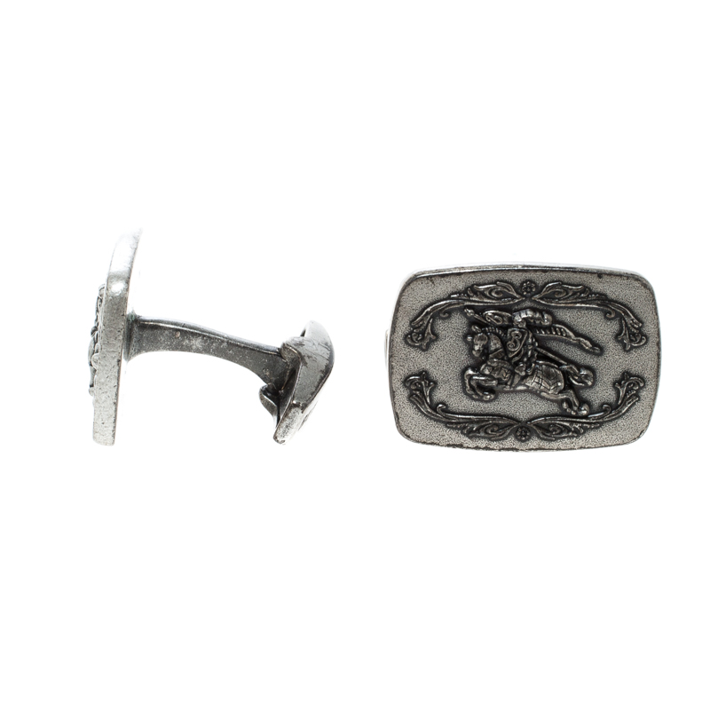 

Burberry Knight Logo Silver Tone Cufflinks