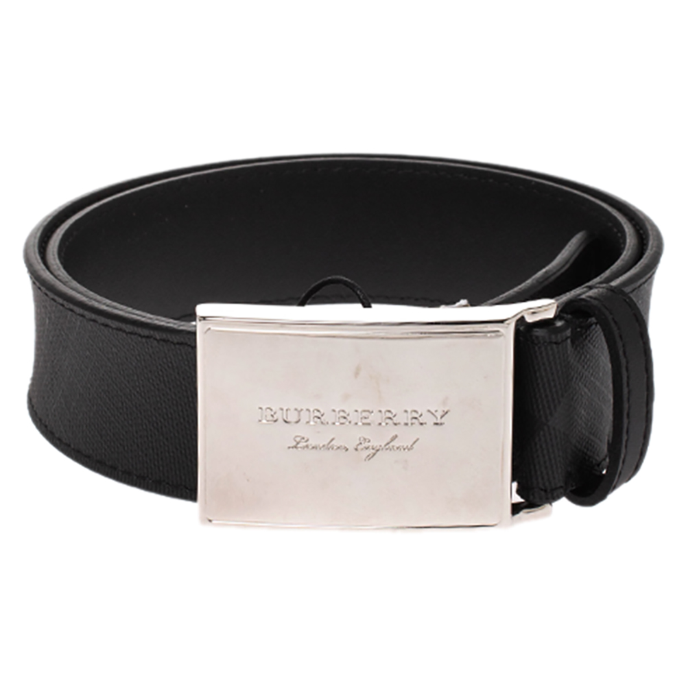 

Burberry Black Beat Check PVC George Belt