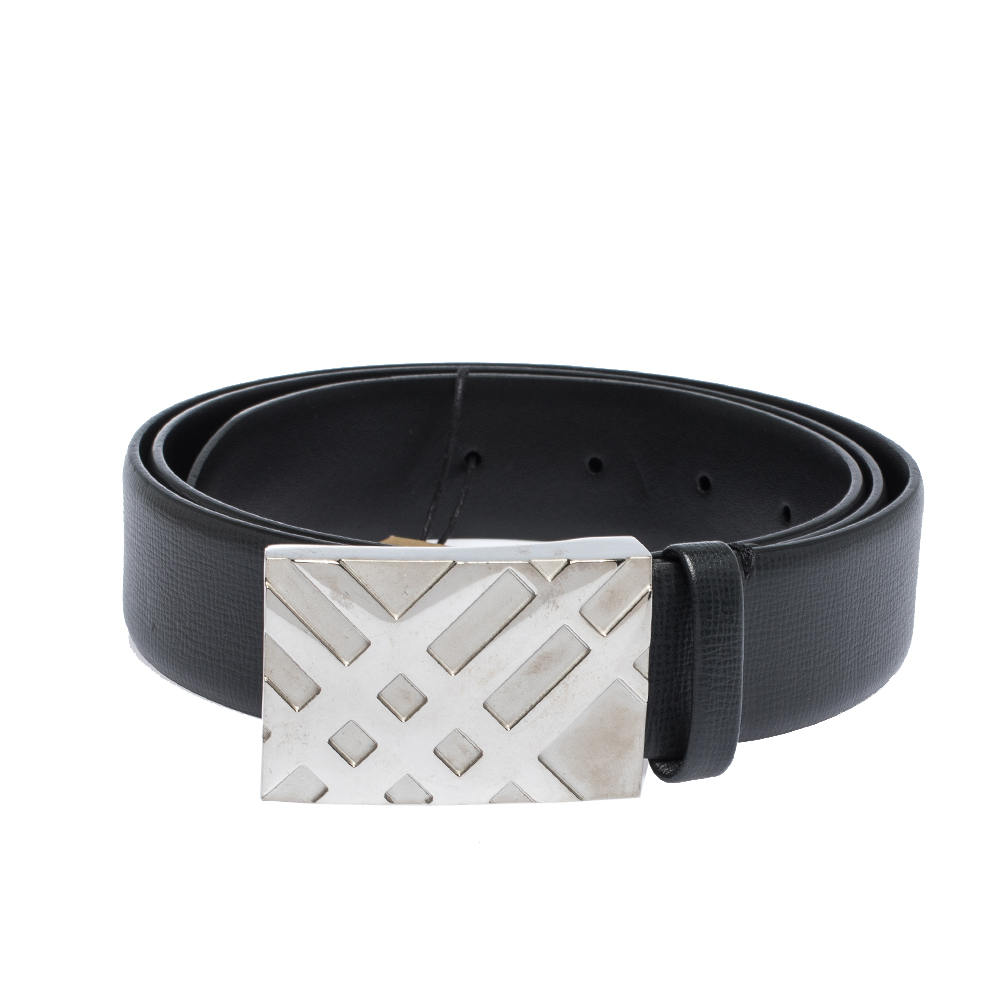 

Burberry Black Leather Dean Buckle Belt