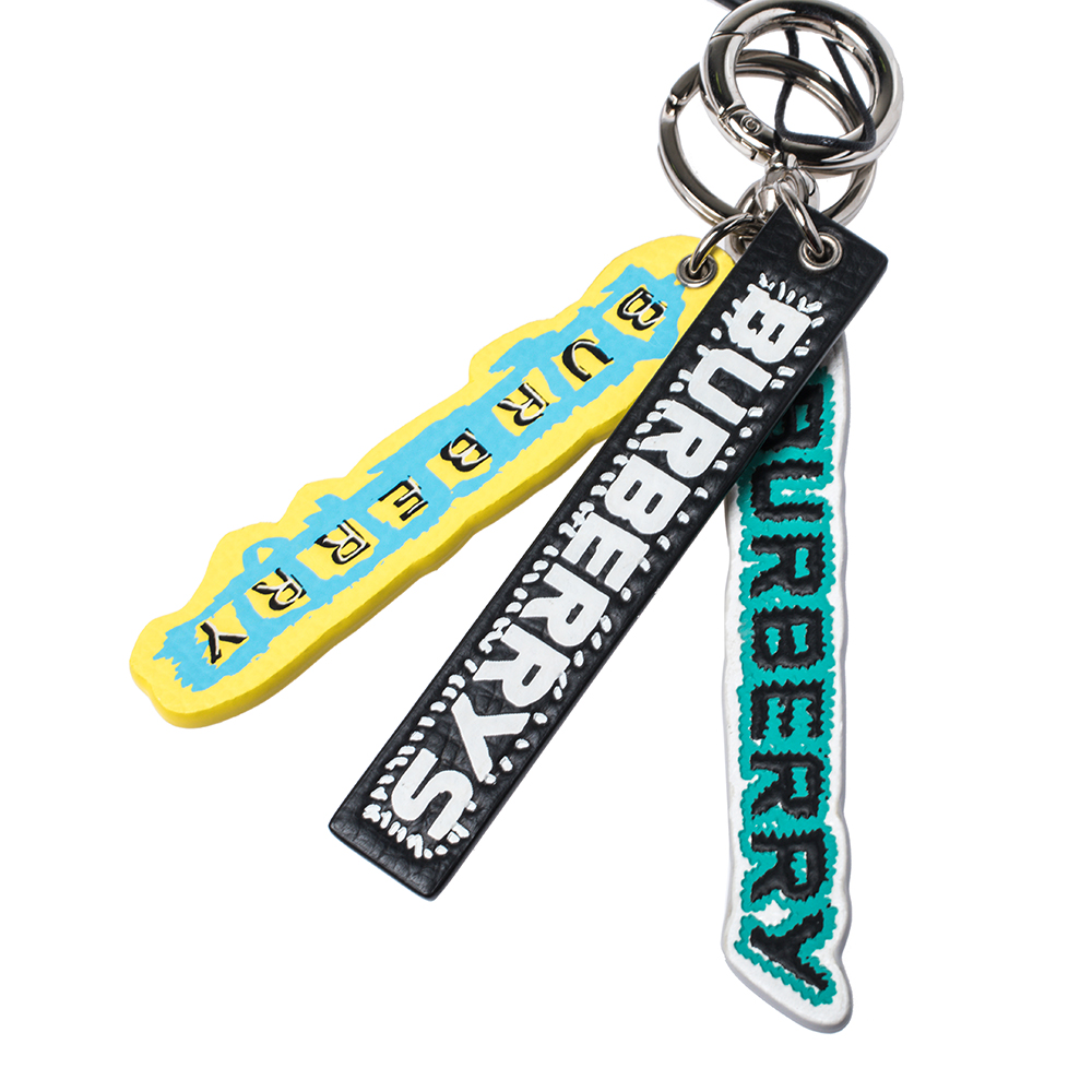 

Burberry Multicolor Leather Script Collage Key Charm