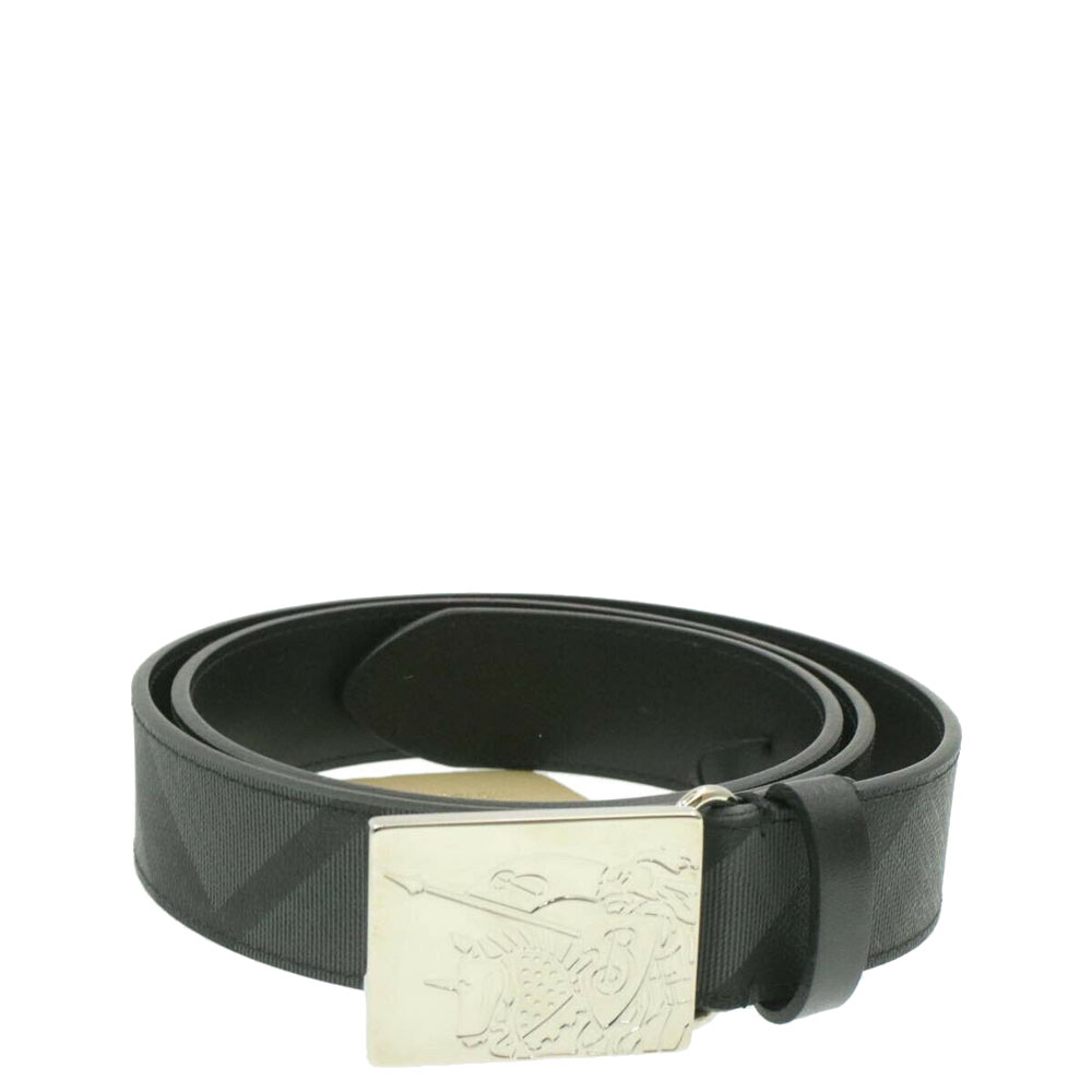 Pre-owned Burberry Black Pvc Leather Belt