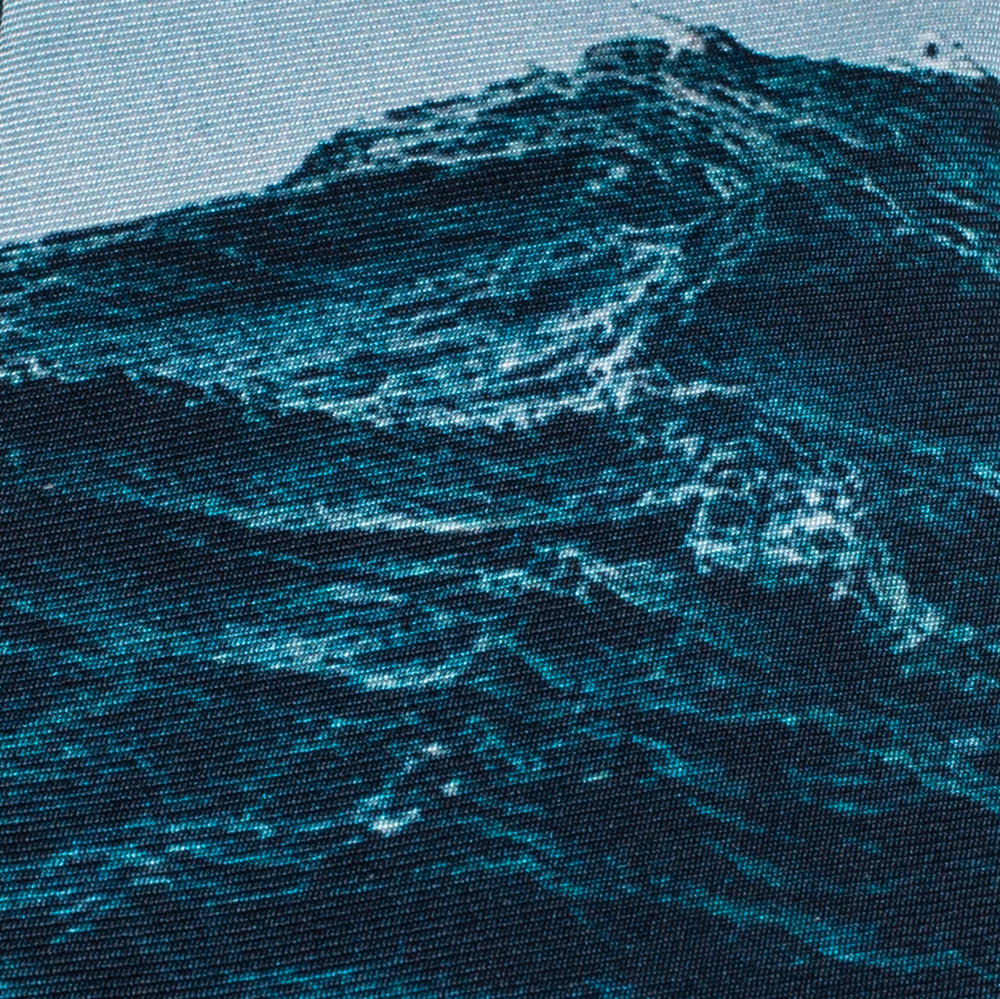 

Burberry Deep Teal Sea Print Silk Tie, Blue