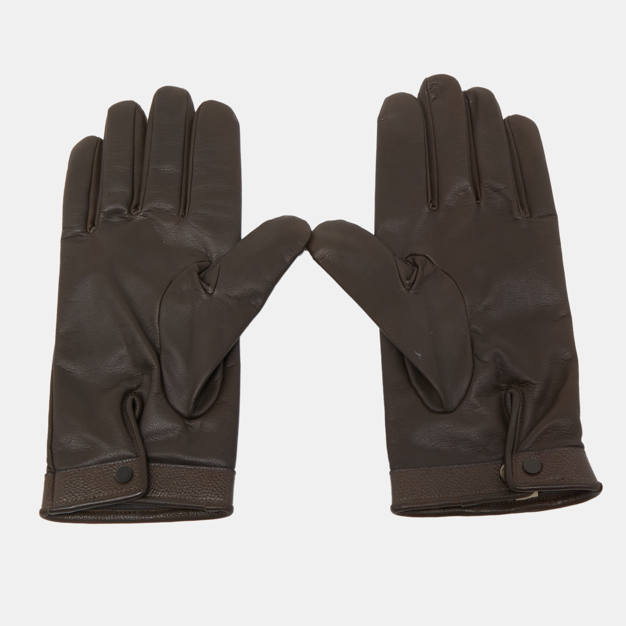 

Burberry Dark Brown Leather Short Gloves