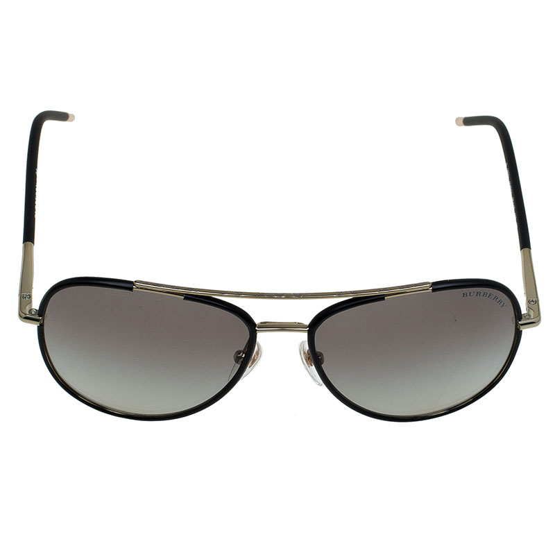 

Burberry Matte Black and Gold Aviators