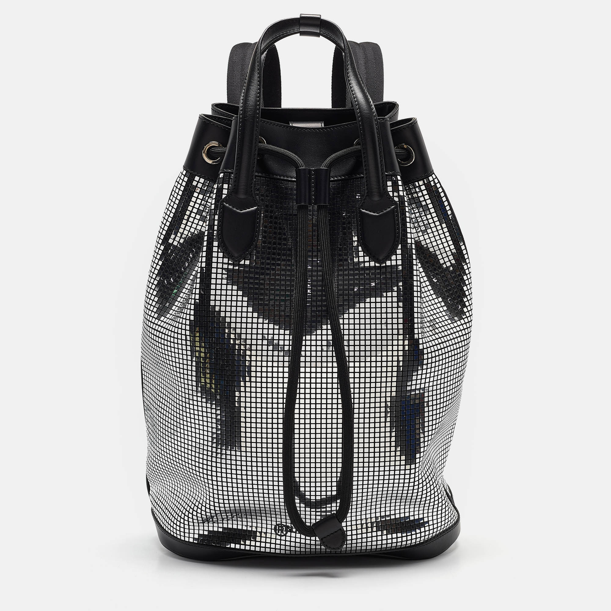 

Burberry Black/Silver Mirror Effect Suede and Leather Backpack