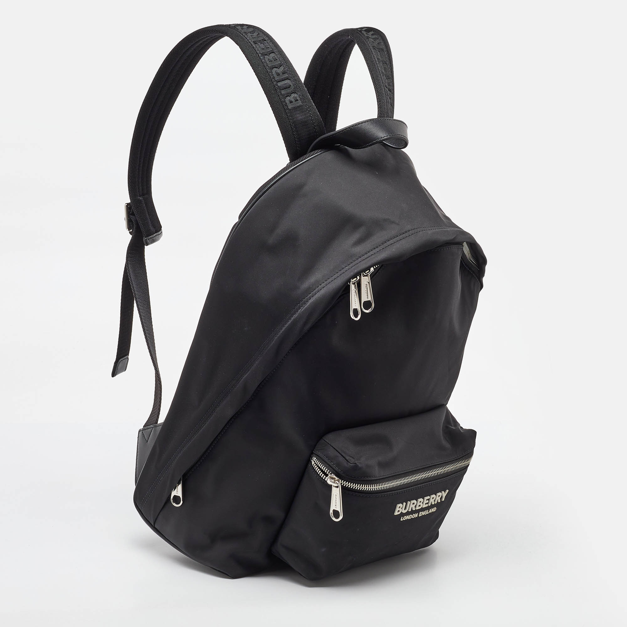 Burberry Black Nylon and Leather Backpack 