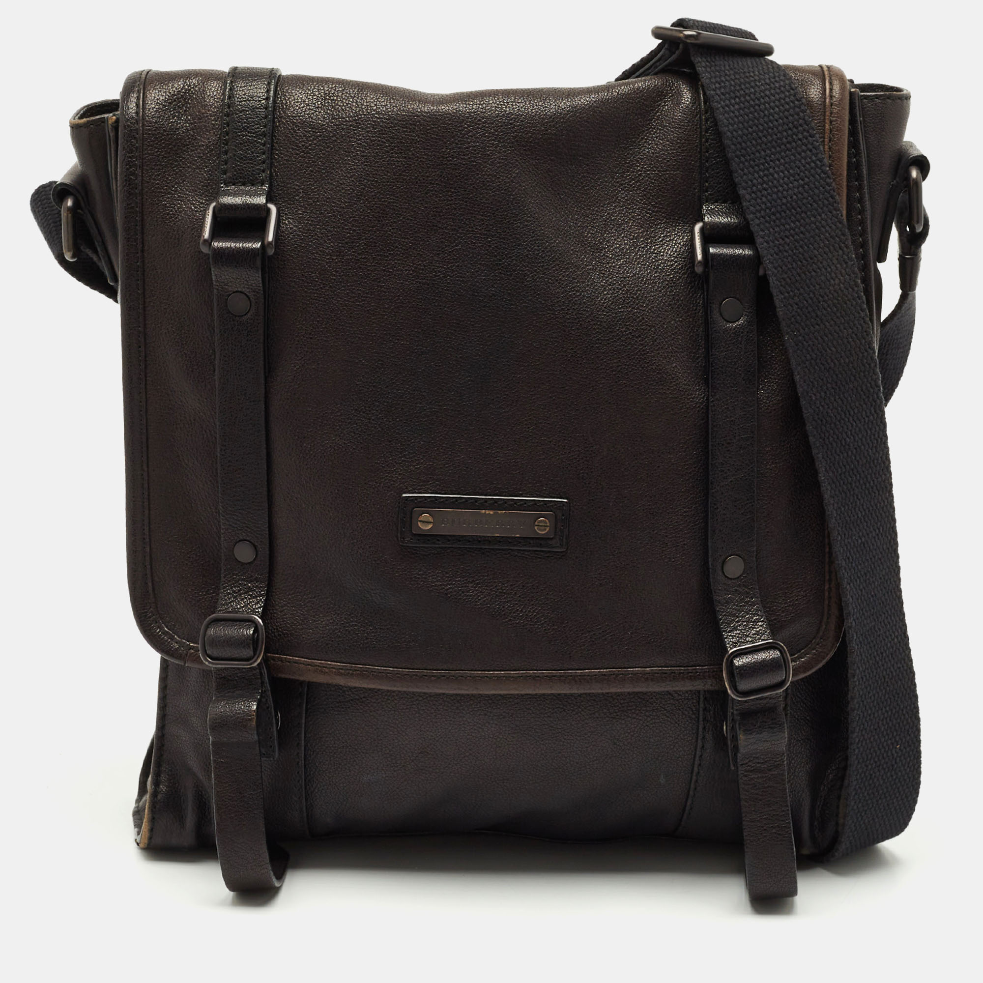

Burberry Choco Brown Leather Messenger Bag