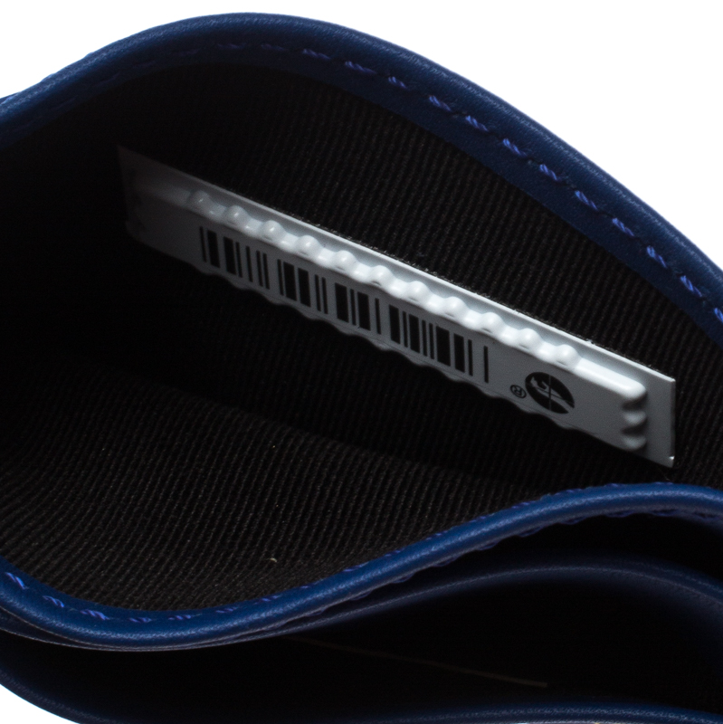 

Burberry Blue Leather Graffiti Print Card Case
