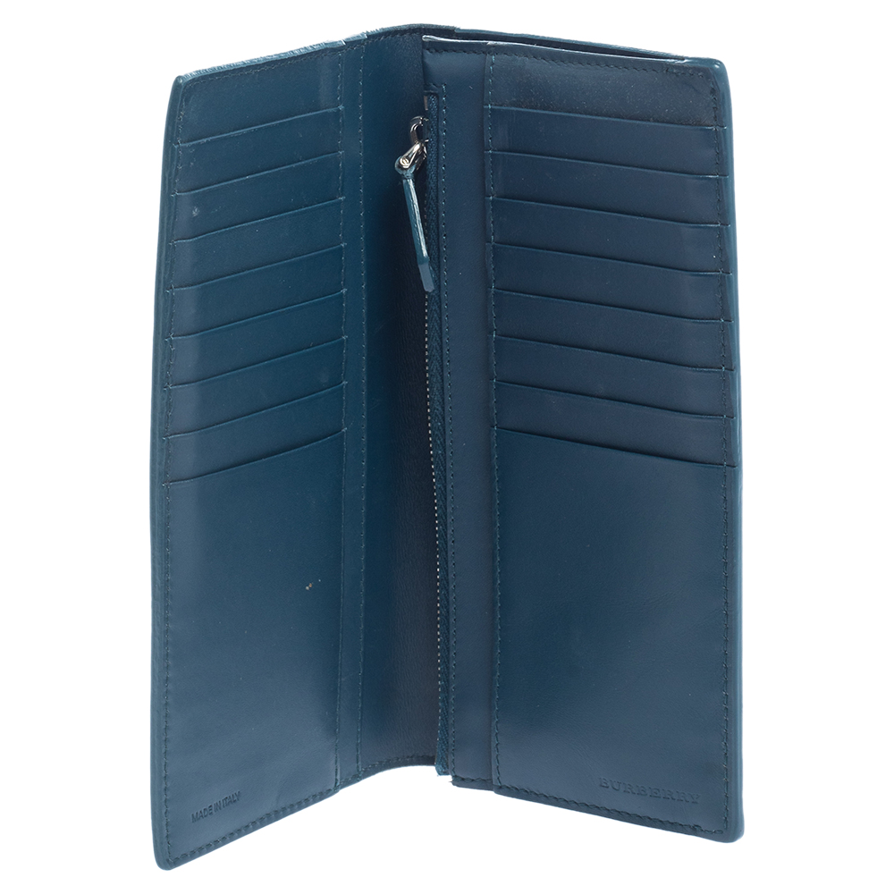 

Burberry Blue Leather Long Wallet