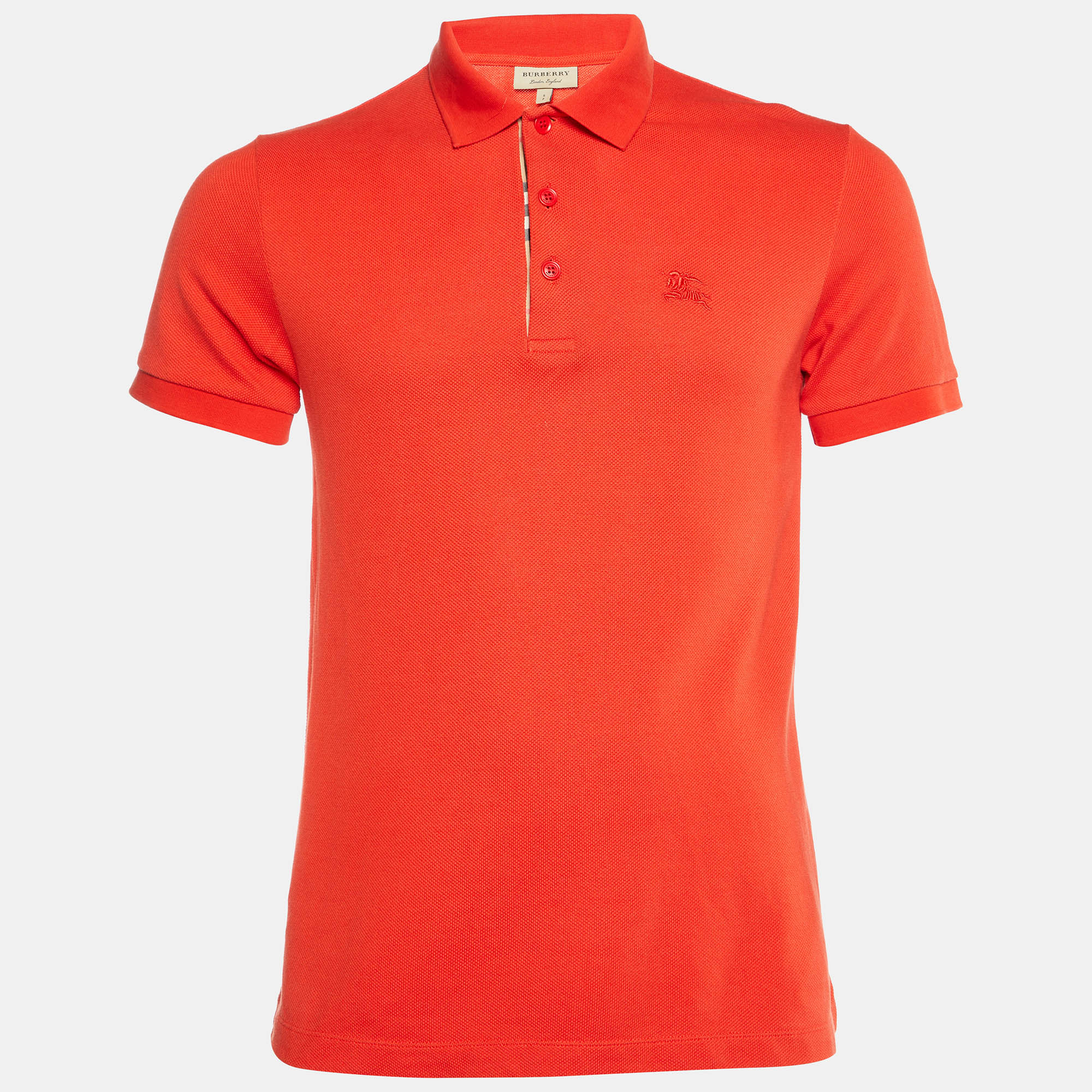 

Burberry Red Cotton Knit Polo T-Shirt S
